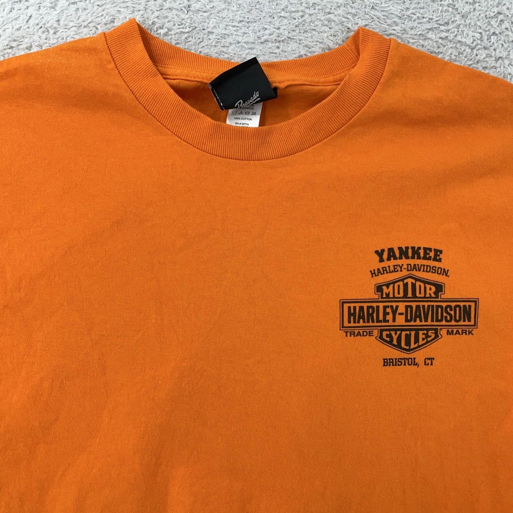 Harley Davidson Harley-Davidson T-Shirt Mens M Orange Graphic Print Crew Neck Short Sleeve Biker Motorcycle Size US M / EU 48-50 / 2 - 3 Thumbnail