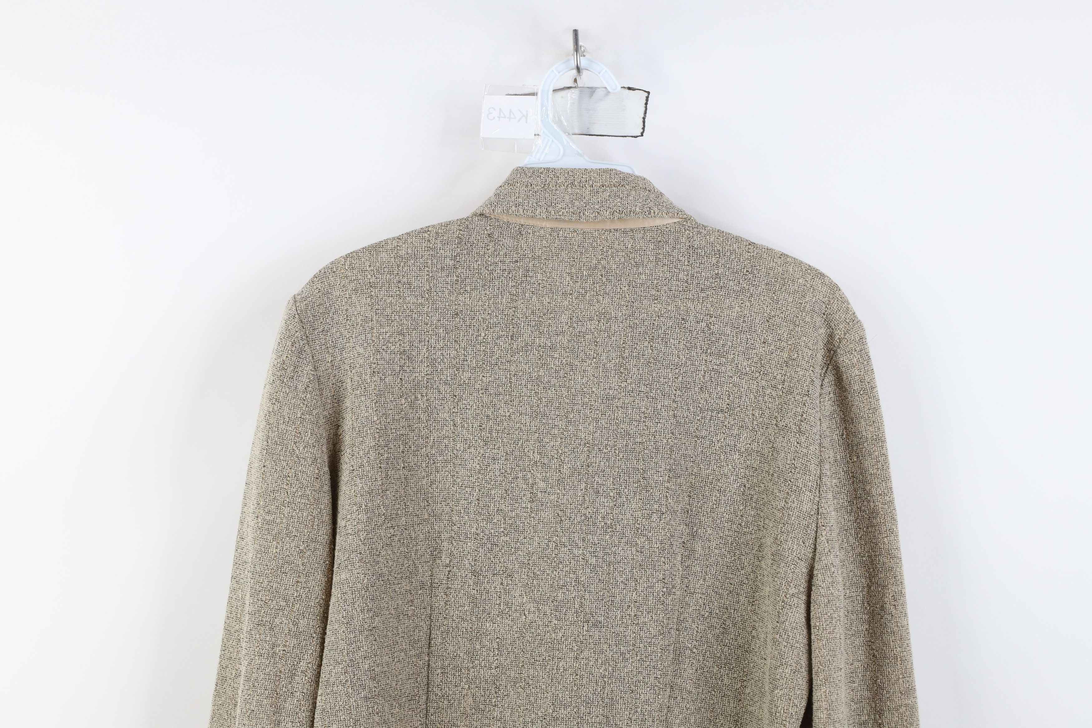 Vintage Vintage 90s Cache Cotton Blend Knit Button Jacket Coat Beige Size M / US 6-8 / IT 42-44 - 14 Thumbnail