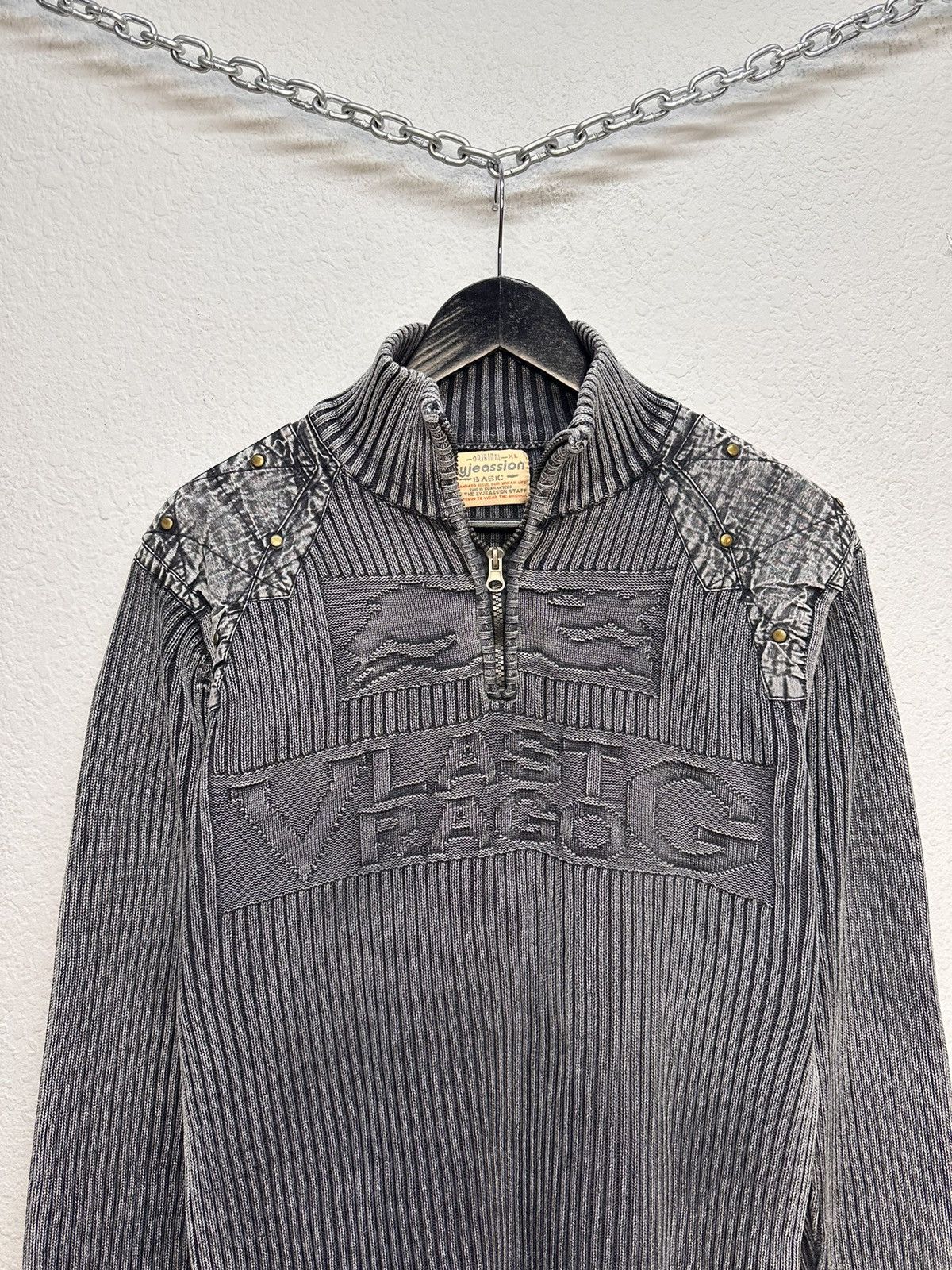 Other Lyjeassion gothic knit halfzip sweater distressed y2k style Size US XL / EU 56 / 4 - 3 Thumbnail