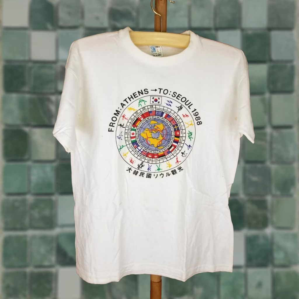 Vintage VINTAGE 1988 SEOUL OLYMPIC GAME WHITE COTTON SINGLE STITCH T-SHIRT SZ LARGE Size US L / EU 52-54 / 3 - 1 Thumbnail
