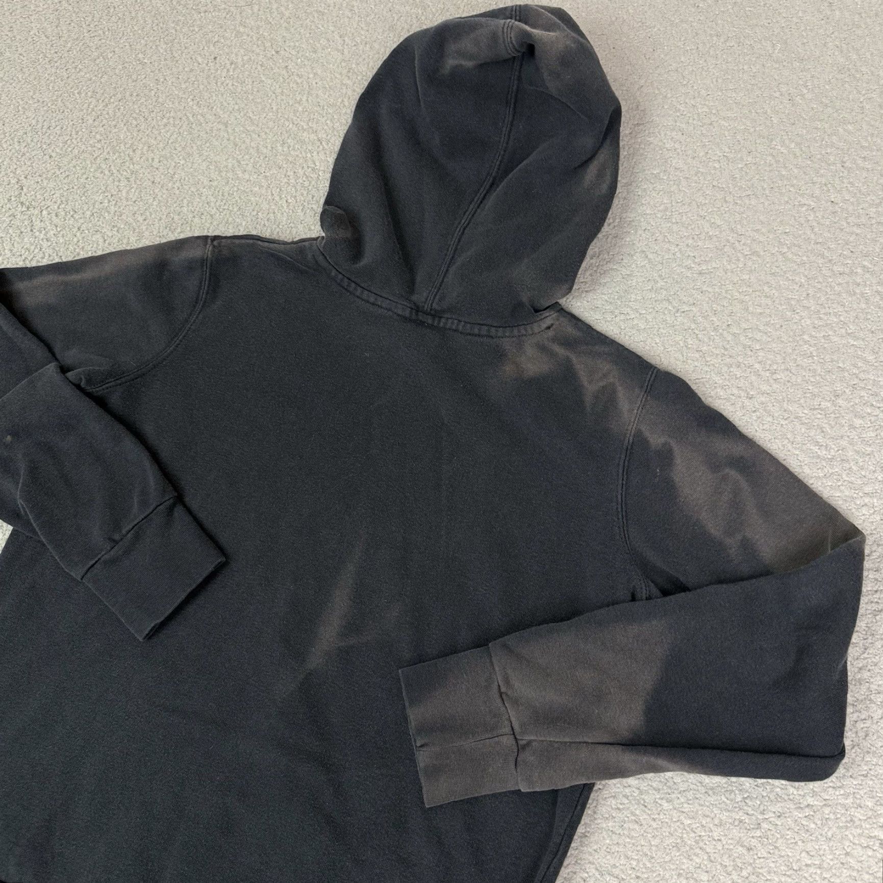Nike VINTAGE Nike Hoodie Mens S Black Team Swoosh Sun Faded Distressed Grunge Vtg Size US S / EU 44-46 / 1 - 5 Thumbnail