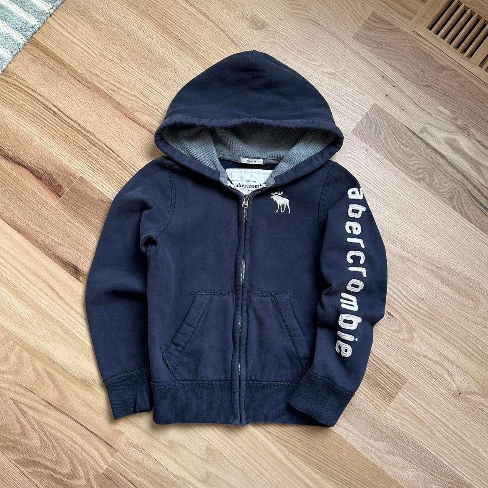 Abercrombie & Fitch Vintage 2000s Abercrombie Preppy Zip Up Hoodie Sweatshirt Size XS / US 0-2 / IT 36-38 - 2 Thumbnail
