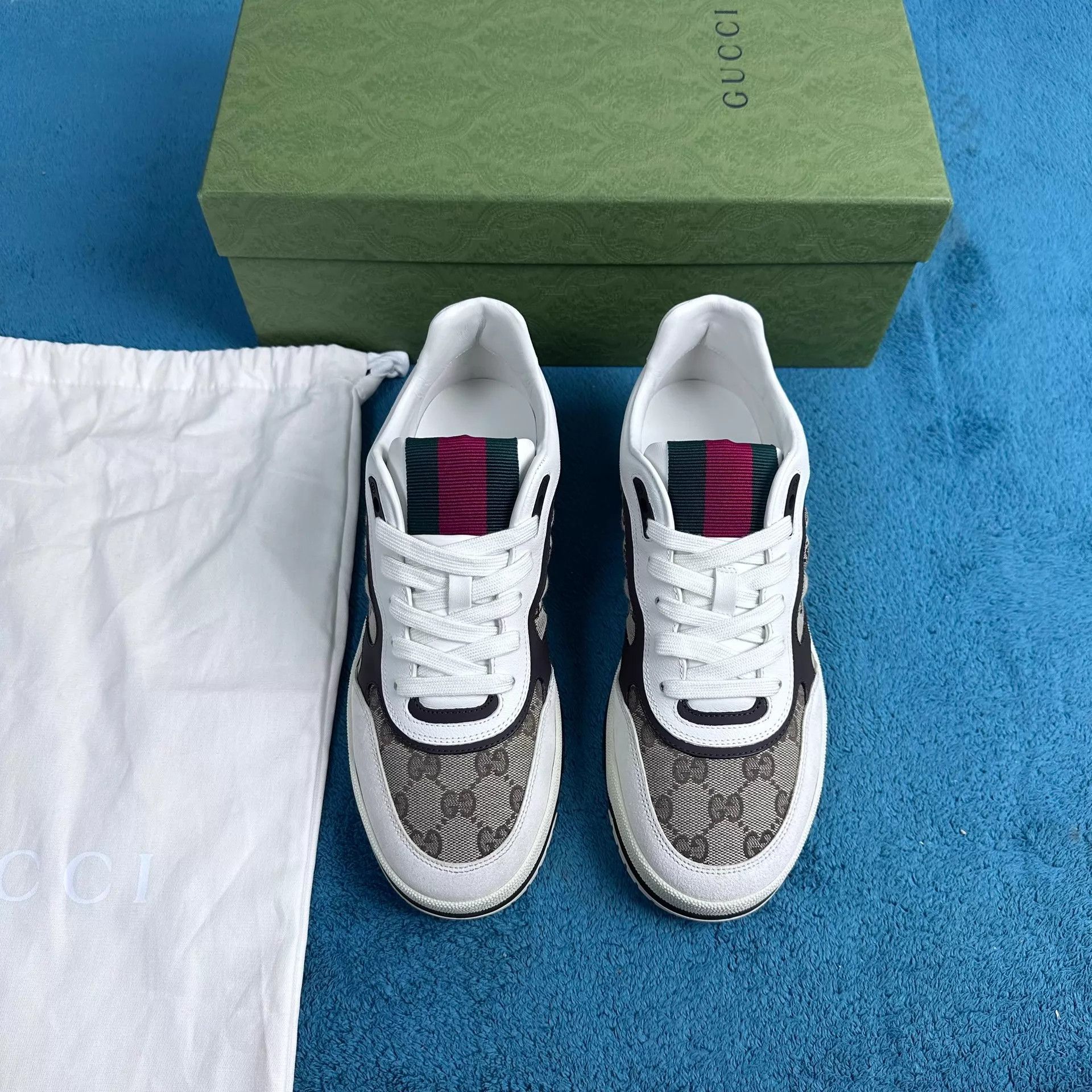 Gucci Gucci re-web low-top sneakers brown beige size 7.5/41.5 Size US 8.5 / EU 41-42 - 1 Thumbnail