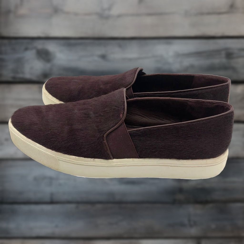 Vince Vince Calf Hair Loafer Sneakers Womens Size 8 Burgundy Red Leather Slip On M Size US 8 / IT 38 - 1 Thumbnail
