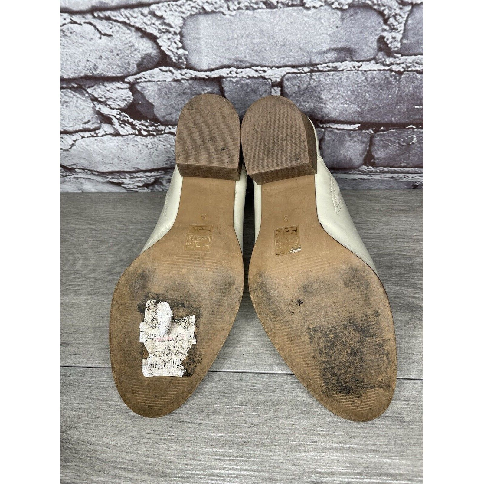 Madewell Madewell The Harper Ivory Leather Mules Stacked Heels Women Size US 8 / IT 38 - 8 Thumbnail