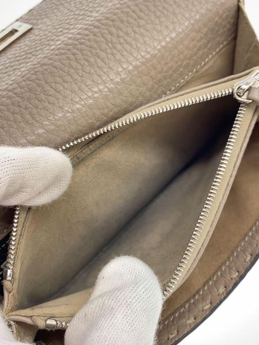 Fendi Fendi Peekaboo Leather Continental Wallet Grey Turnlock Flap Size ONE SIZE - 5 Thumbnail