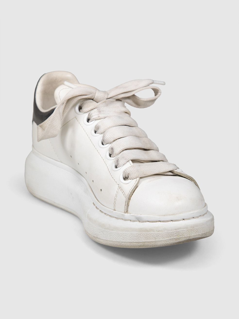 Alexander McQueen White Oversized Leather Trainers Size US 6 / IT 36 - 1 Thumbnail