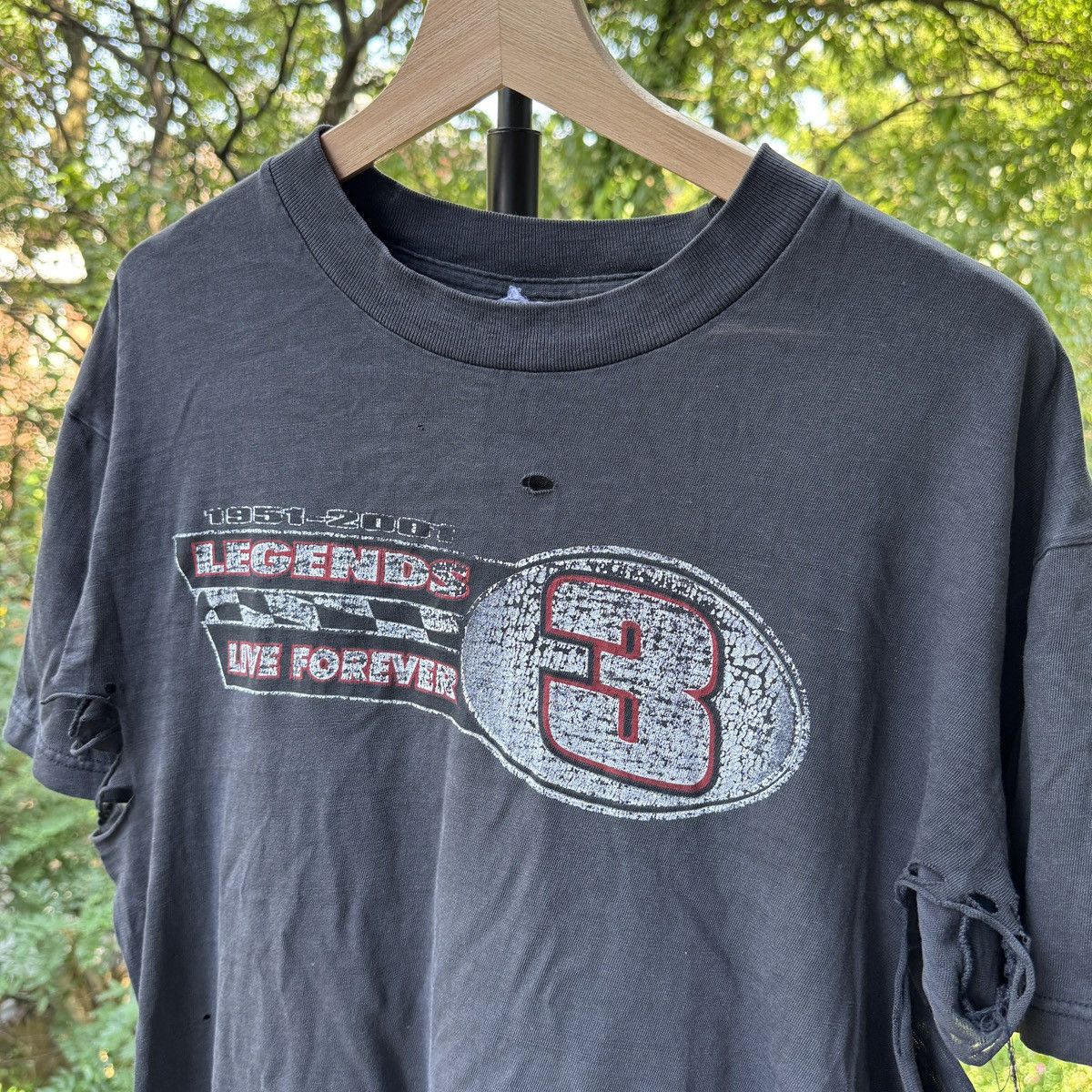 Vintage Thrashed Faded Distressed NASCAR Thin Tee ERD Grunge Chrome Size US L / EU 52-54 / 3 - 3 Thumbnail