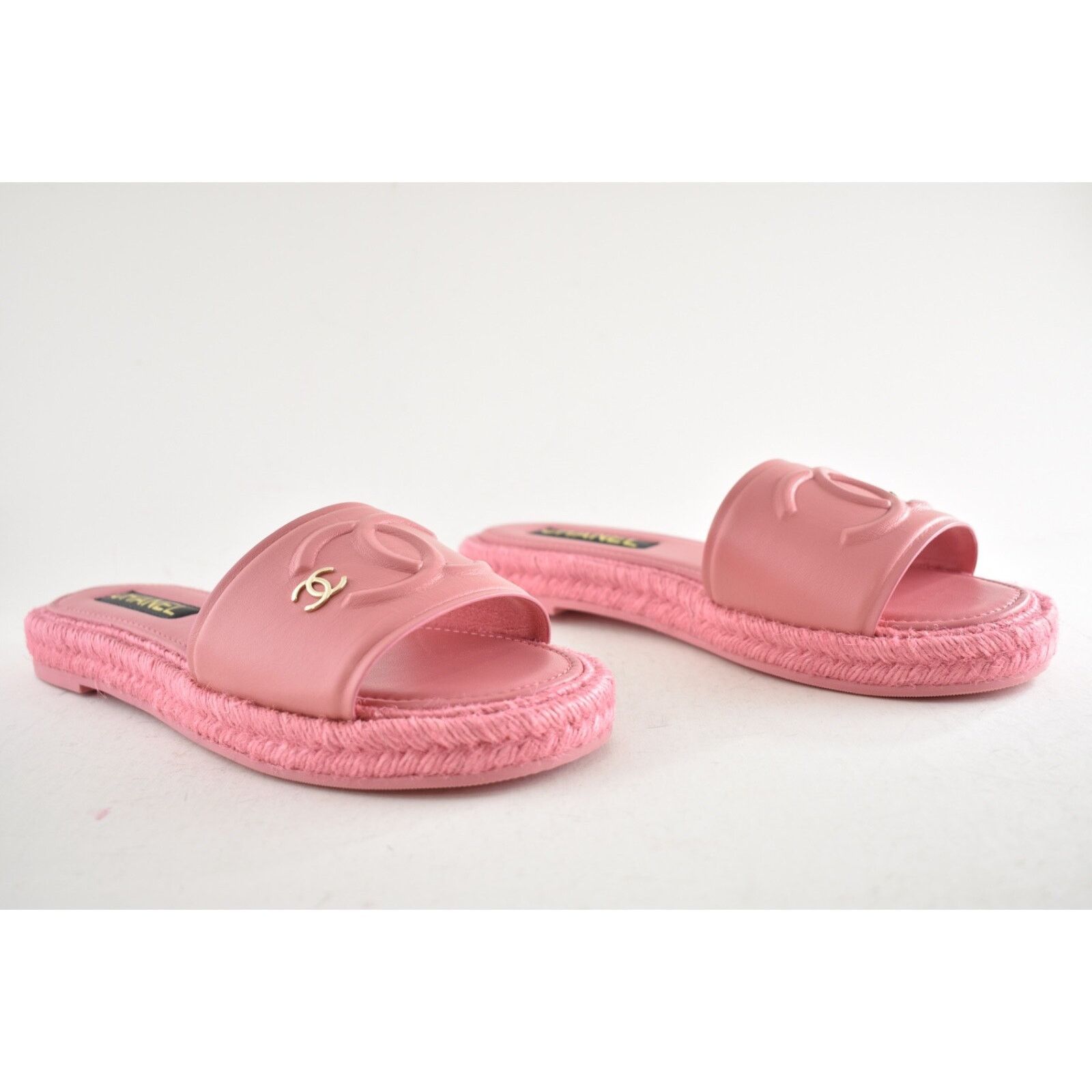 Chanel Chanel 23C Pink Lambskin Leather CC Logo Slide Sandal Slip Size US 12 / IT 42 - 3 Thumbnail