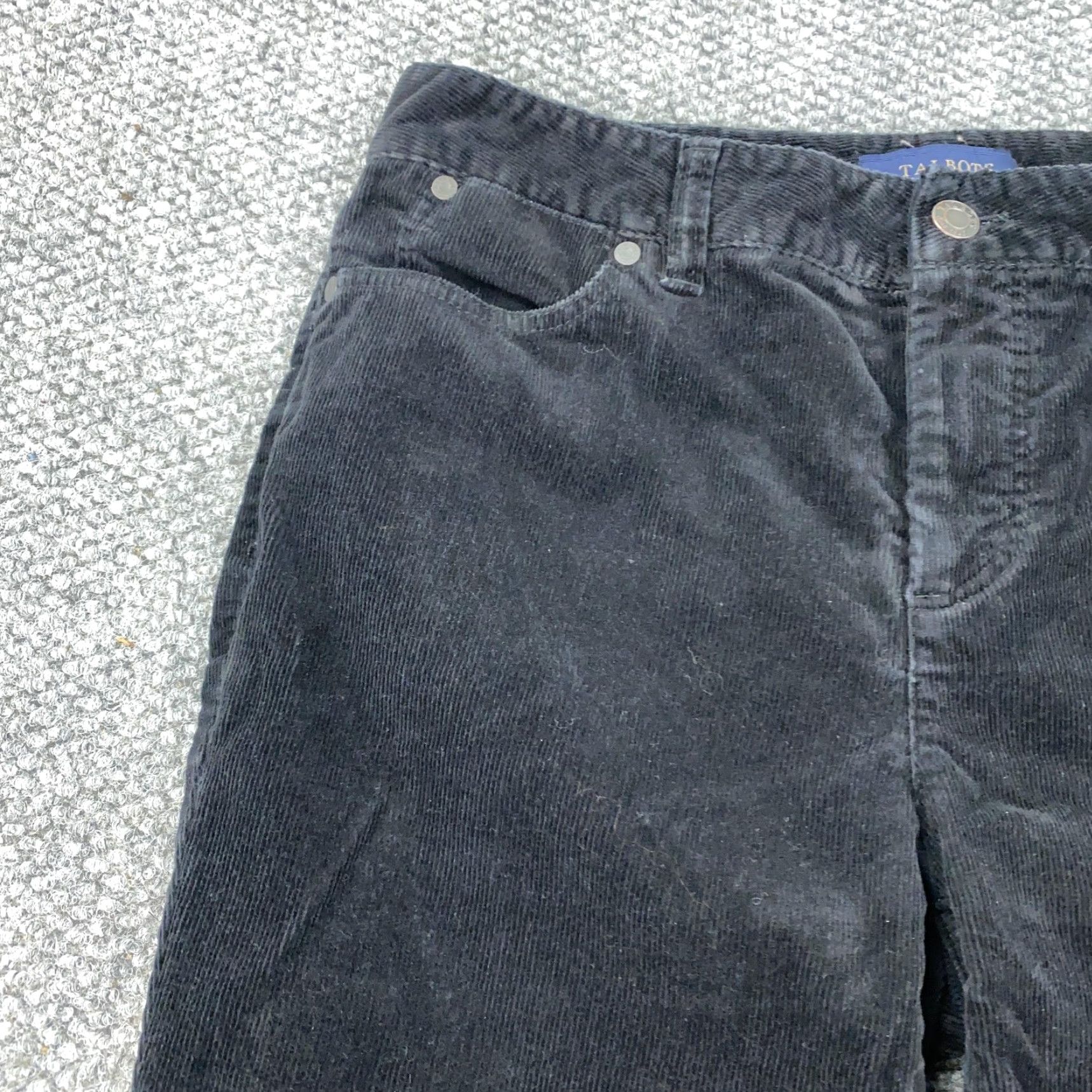 Talbots Talbots Heritage Pants Jeans Womens 8P Black Corduroy Straight Leg Stretch Pockets Zip Casual Womens Size 30" / US 8 / IT 44 - 4 Thumbnail