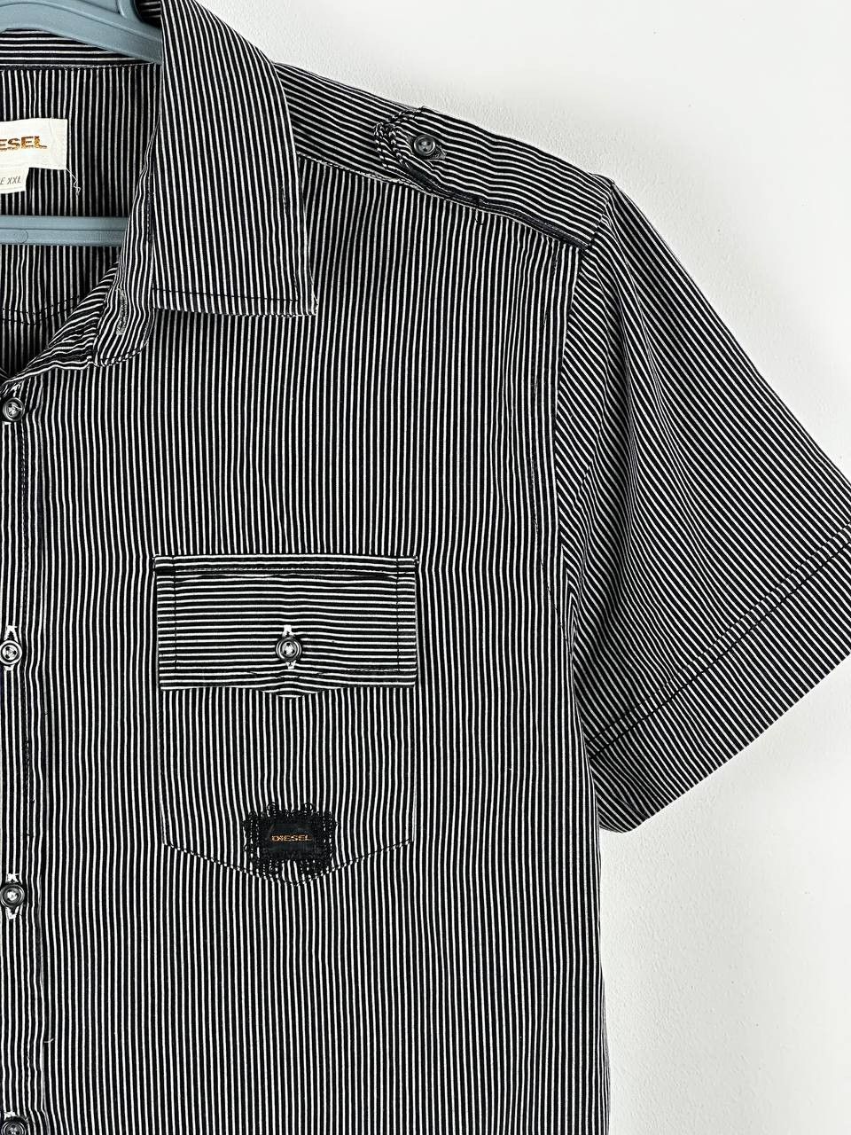Diesel Vintage Diesel Stripped Short Sleeve Shirt Size US XXL / EU 58 / 5 - 4 Thumbnail