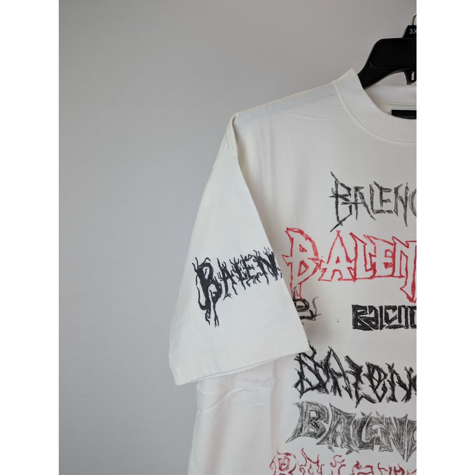 Balenciaga o1rshd1 Heavy Graphic Print DIY Metal Logo T-shirt in White Size US M / EU 48-50 / 2 - 6 Thumbnail