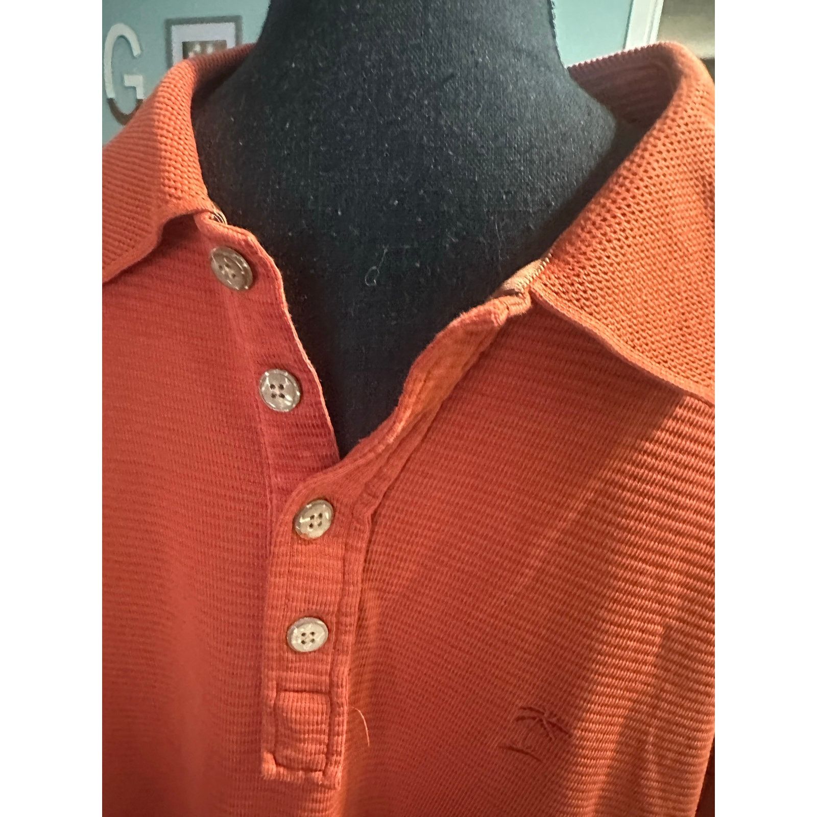 Tommy Bahama Tommy Bahama Orange Men's Long Sleeve Polo Shirt Size US L / EU 52-54 / 3 - 3 Thumbnail