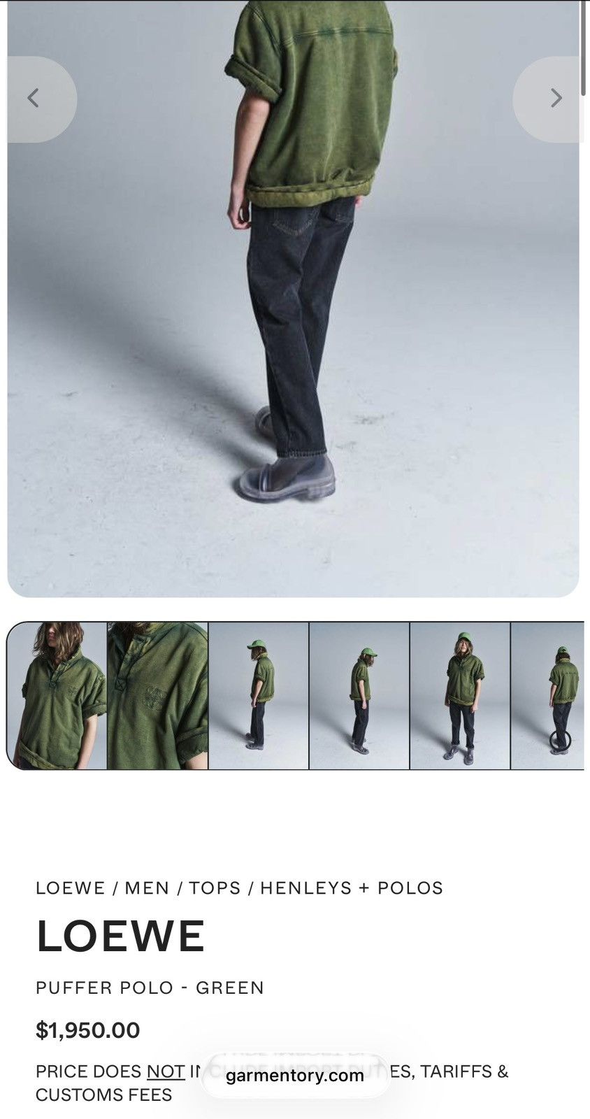 Loewe BNWT ! $1950 LOEWE Padded Puffer Heavy Cotton Polo T-Shirt Size US M / EU 48-50 / 2 - 15 Thumbnail
