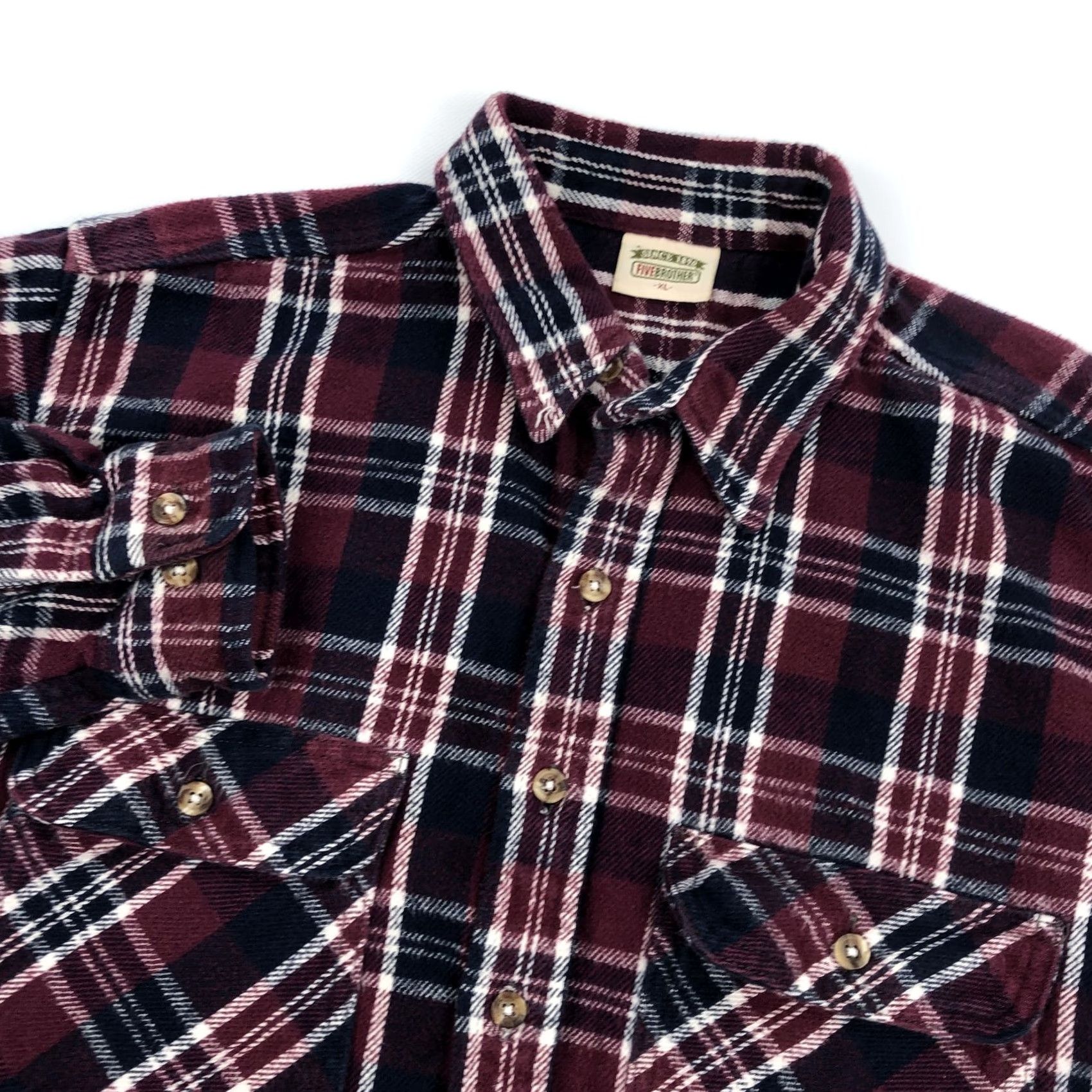 Vintage FiveBrother Men XL Plaid Flannel Shirt Long Sleeve Button-Down Workwear Vintage Size US XL / EU 56 / 4 - 2 Thumbnail