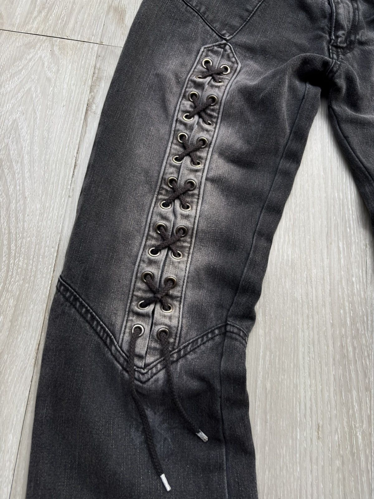 Japanese Brand BERNING SHO lace up flare jeans Size US 26 / EU 42 - 3 Thumbnail