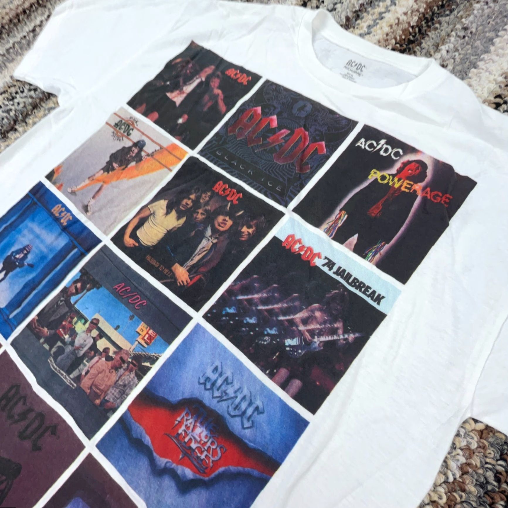 Vintage AC/DC Shirt Men XL White Tee Band Concert Rock Retro Album Covers Adult Size US XL / EU 56 / 4 - 6 Thumbnail