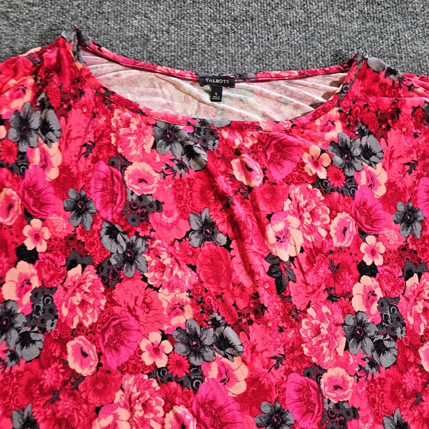 Talbots Talbots Red Short Sleeve Top Women Large Petite Casual Basic Knit Size L / US 10 / IT 46 - 2 Thumbnail