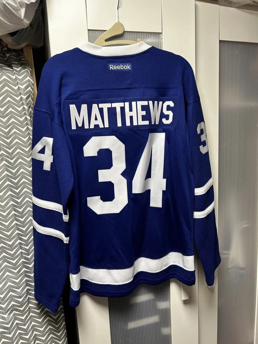 image of Reebok Auston Matthews Rookie Jersey in Blue, Men's (Size Small)