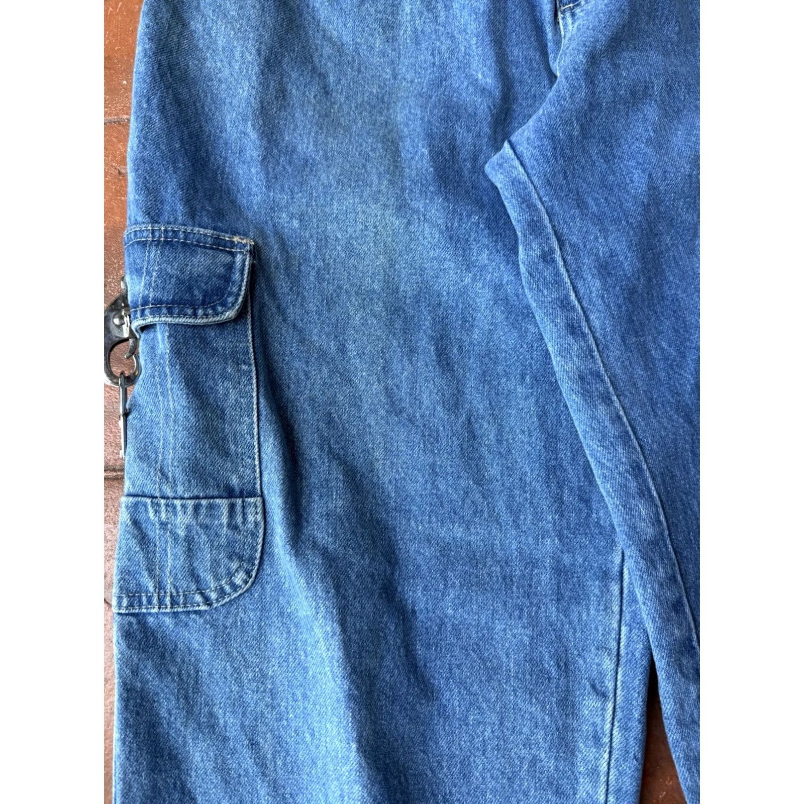 Vintage VINTAGE Kansas Jeans Cargo Baggy Distressed 90s Y2K Mens 36x33 Blue Cotton Straight Relaxed Cargo Pocket 33 Inseam Mens Size US 36 / EU 52 - 5 Thumbnail