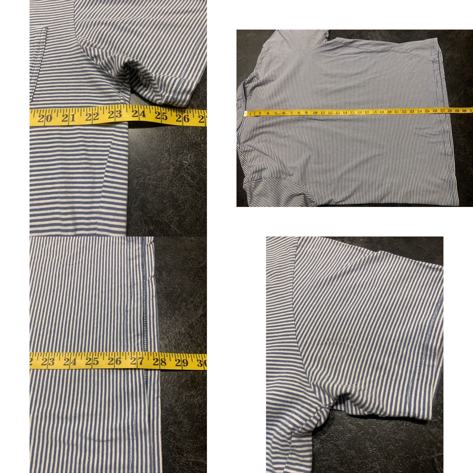 johnnie-O Mens Johnnie-O Polo Shirt XL Blue White Striped Short Sleeve Cotton Embroidered Logo Classic Golf Size US XL / EU 56 / 4 - 8 Thumbnail
