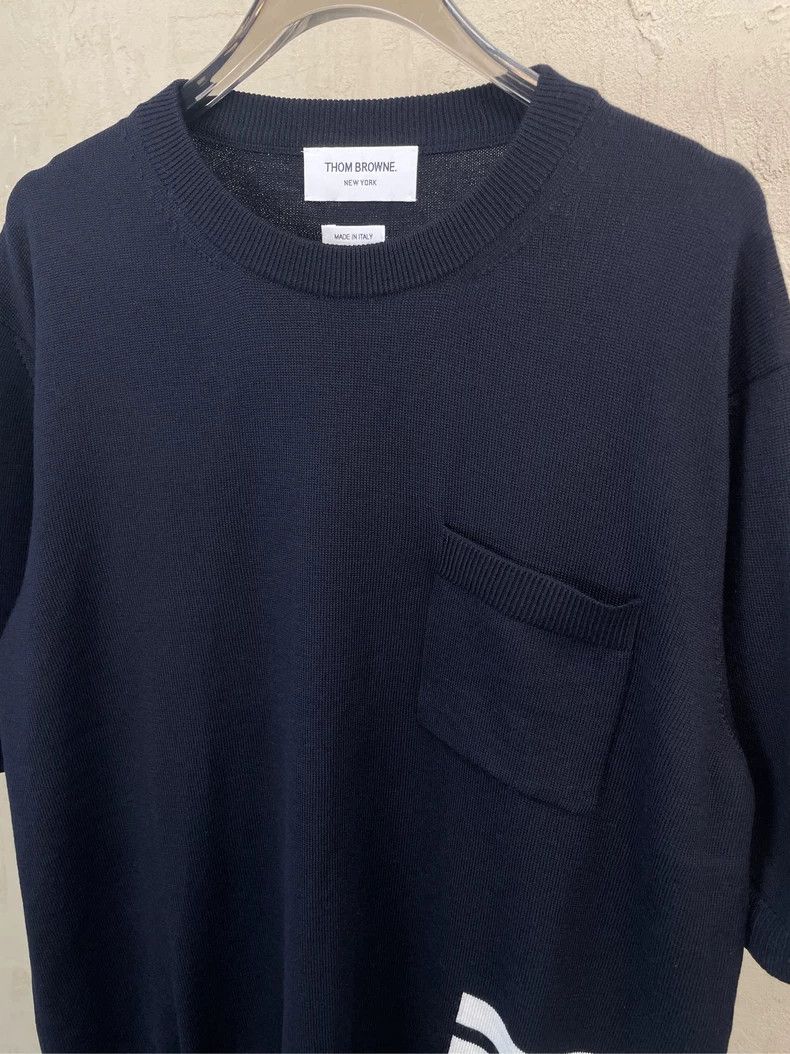 Thom Browne Thom browne Dark blue four-striped high-end knitted short-s Size US L / EU 52-54 / 3 - 4 Thumbnail