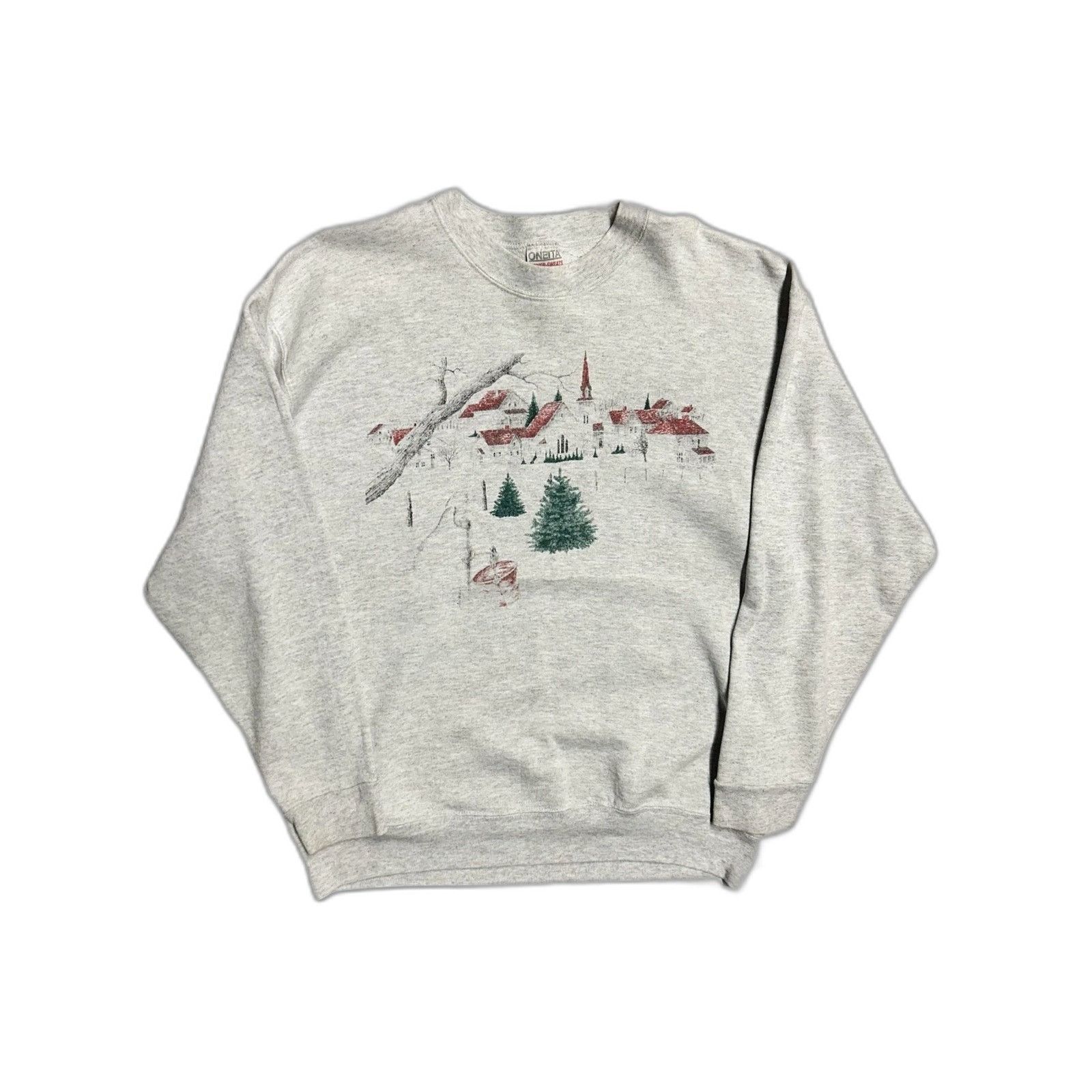 Vintage Vintage 90's Chrristmas Winter Sweatshirt Large White Size US L / EU 52-54 / 3 - 1 Thumbnail