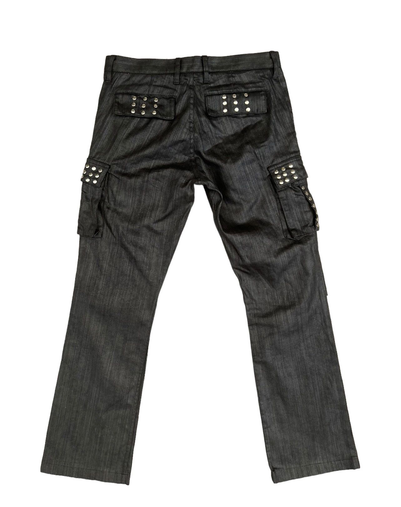 Man Of Moods Man Of Moods Japan Waxed Black Cargo Flare Trouser Pant Size US 30 / EU 46 - 2 Thumbnail
