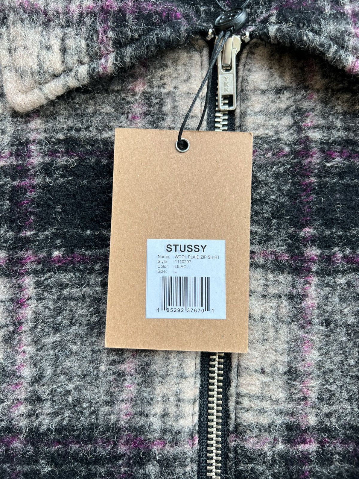 Stussy Stussy Wool Plaid Zip Shirt Jacket Lilac Size US L / EU 52-54 / 3 - 8 Thumbnail