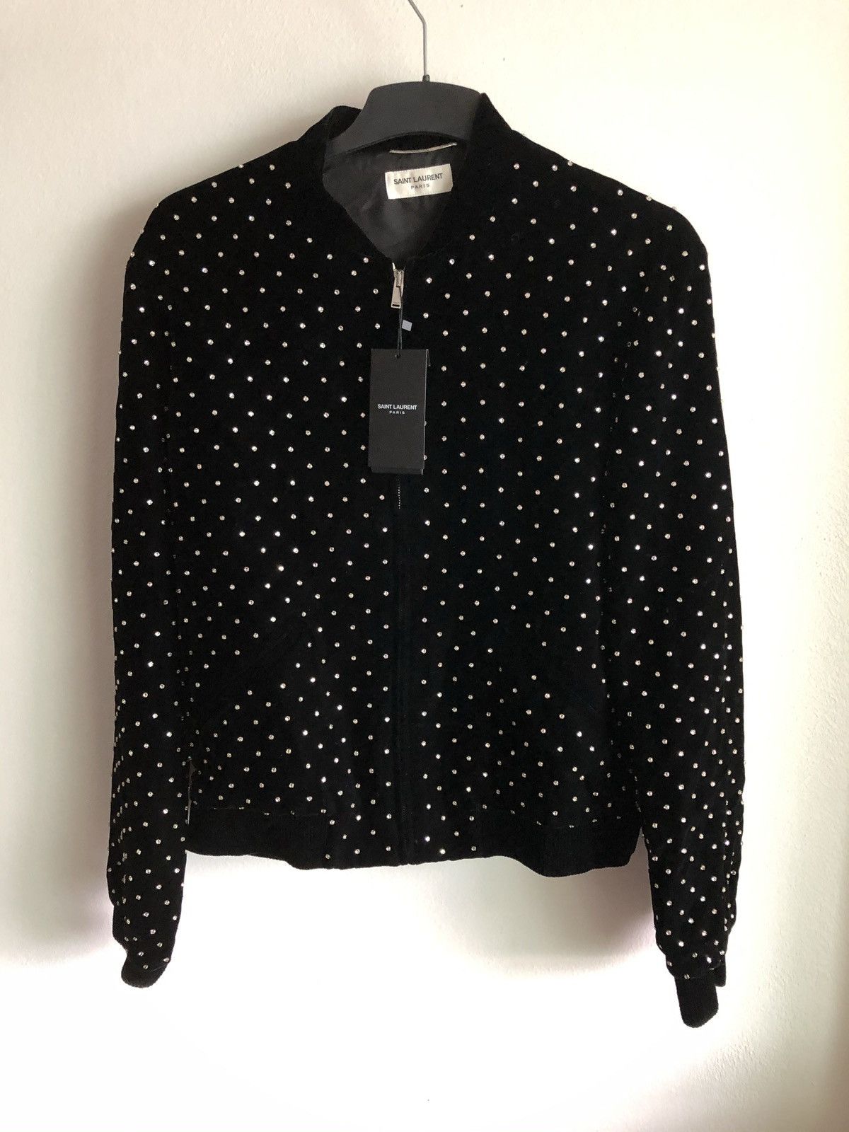 Saint Laurent Paris SAINT LAURENT CRYSTAL STUD JACKET Size US L / EU 52-54 / 3 - 7 Thumbnail