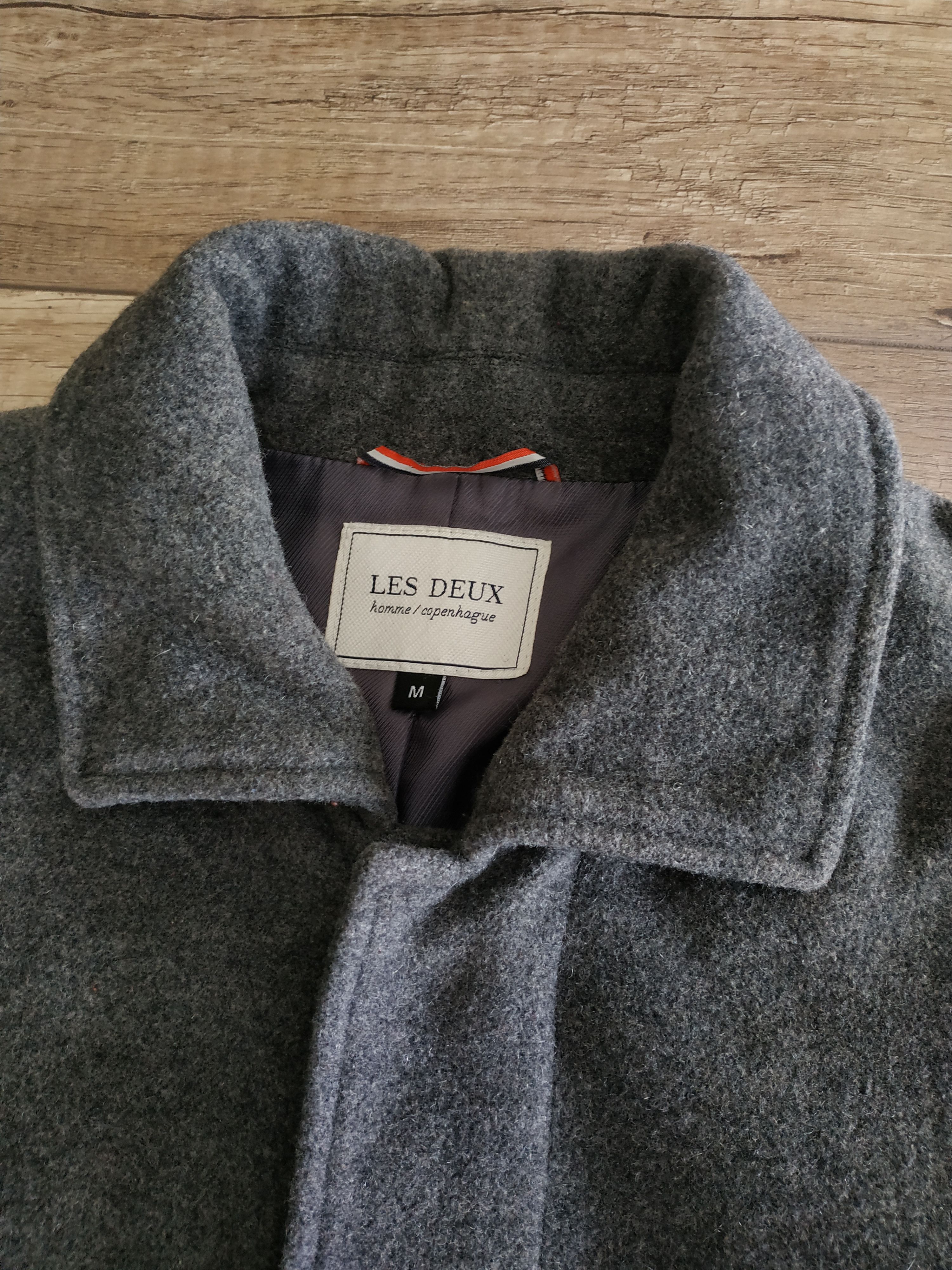 Les Deux Les Deux Men's Grey Wool Coat/ Trenchcoat, s. MEDIUM Size US M / EU 48-50 / 2 - 8 Thumbnail