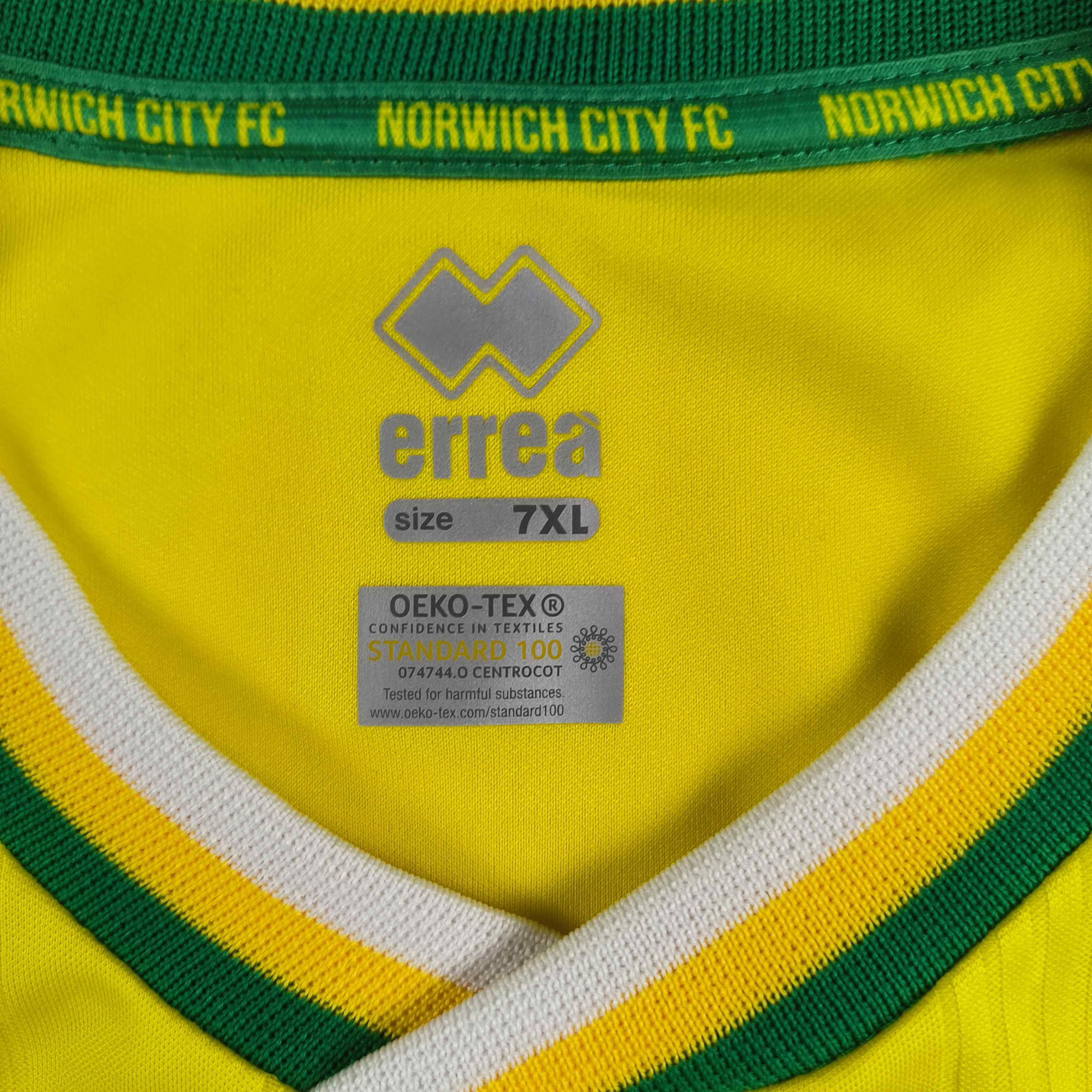 Errea Norwich City 2020-21 Errea home football jersey size 7XL Size US XXL / EU 58 / 5 - 5 Thumbnail