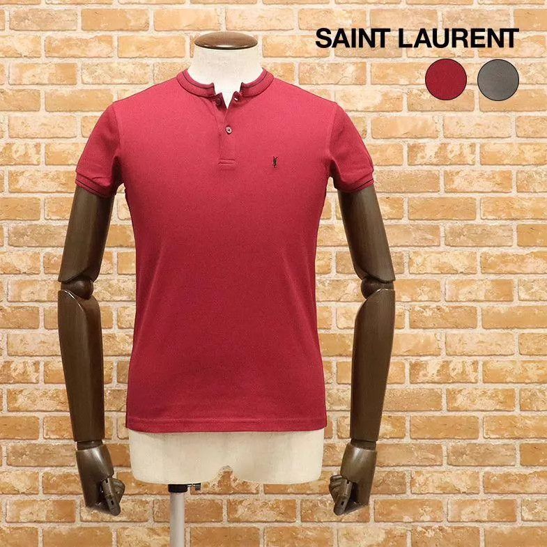 Saint Laurent Paris Saint Laurent Slim Fit Henley Neck Polo L Dark Red Size US L / EU 52-54 / 3 - 1 Thumbnail