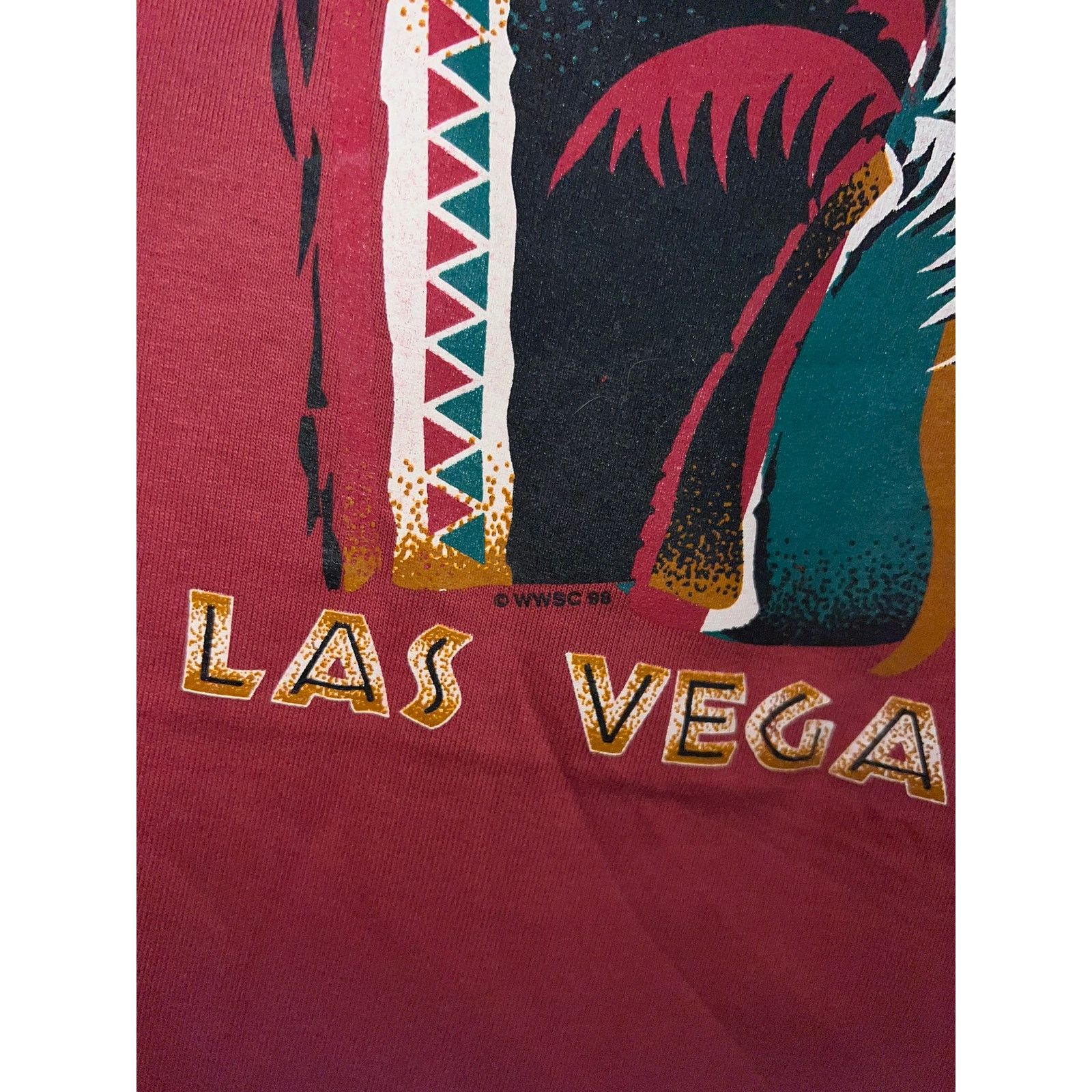 Anvil Vintage Las Vegas Shirt Palm Tree Red Tee VTG 90s Large Size US L / EU 52-54 / 3 - 4 Thumbnail