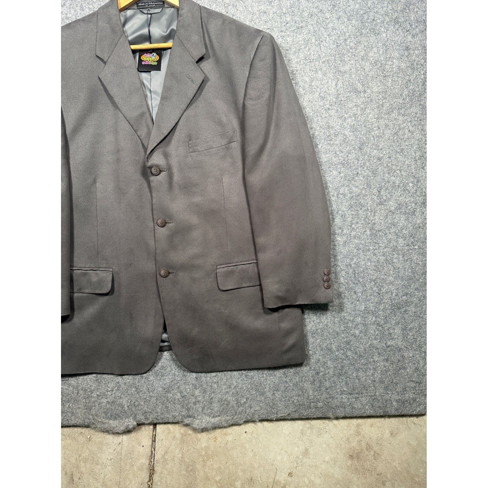 Other Jeffrey Banks SupraSuede Grey Blazer Coat Mens Size 44S Size 44S - 6 Thumbnail