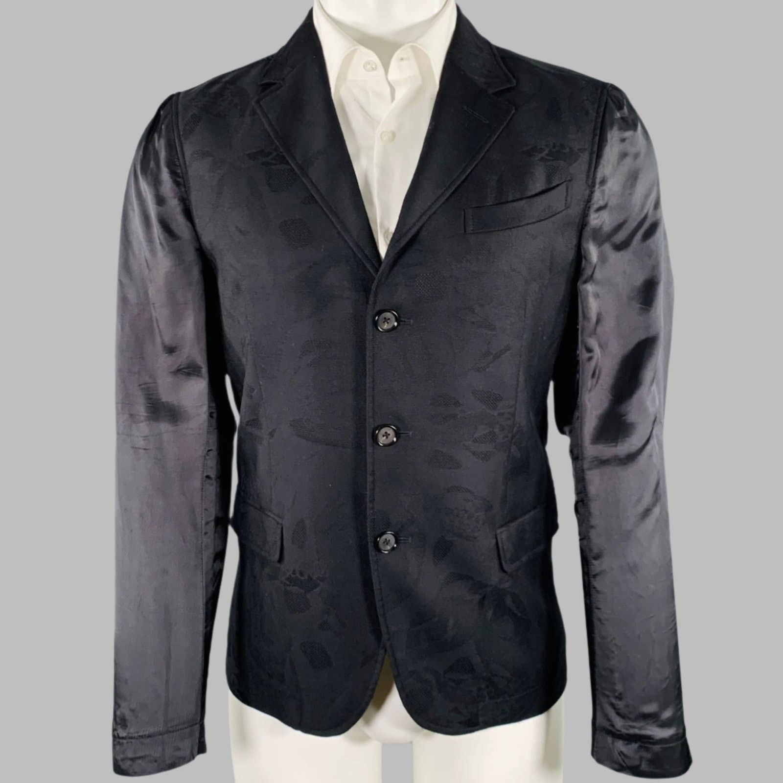 Alexander McQueen Size 40 Black Jacquard Wool Blend Sport Coat Size 40R - 1 Thumbnail