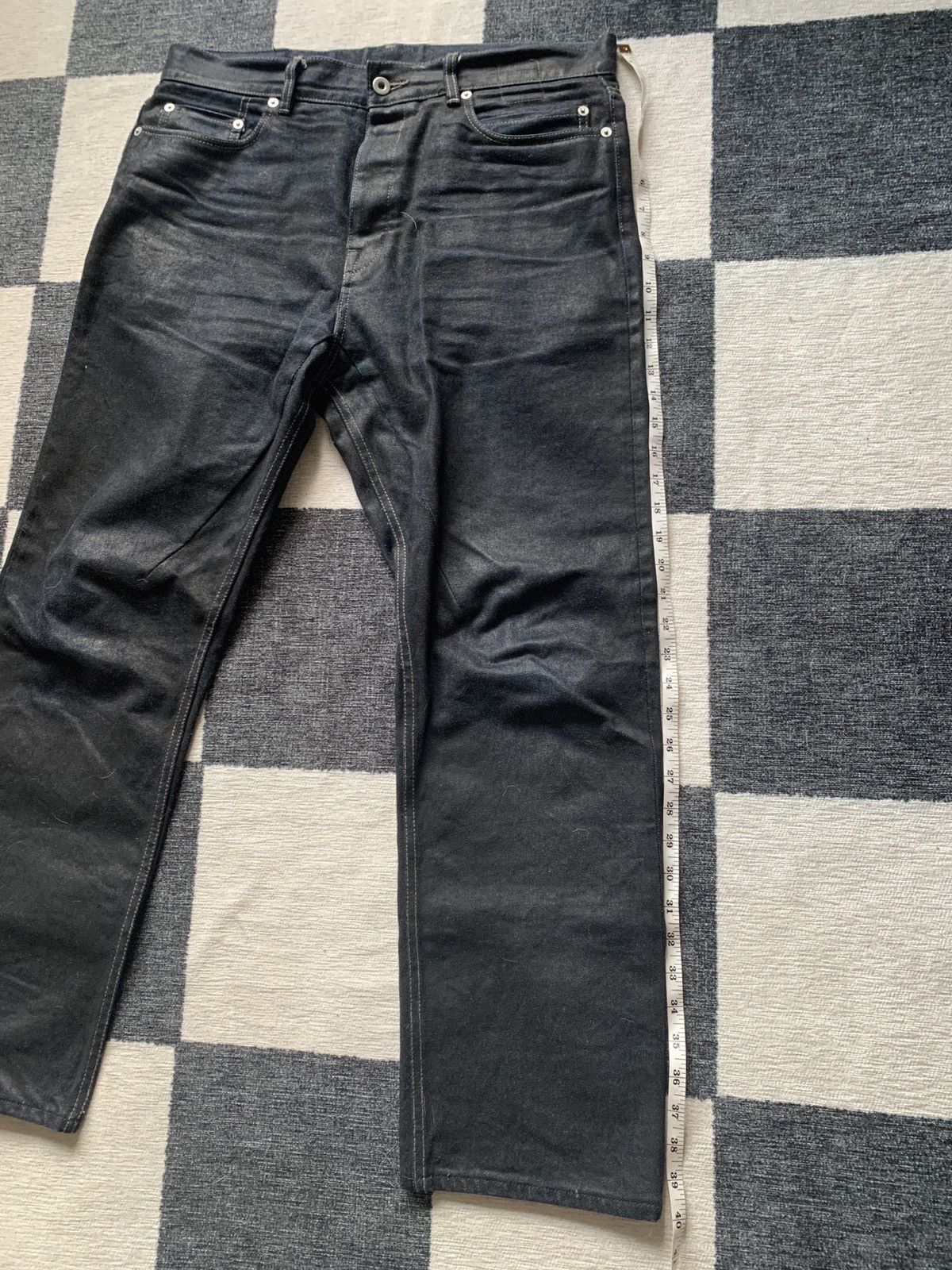 Rick Owens Drkshdw Made in Japan Drkshdw X Self Edge Detroit Cut Waxed Jeans Size US 34 / EU 50 - 4 Thumbnail