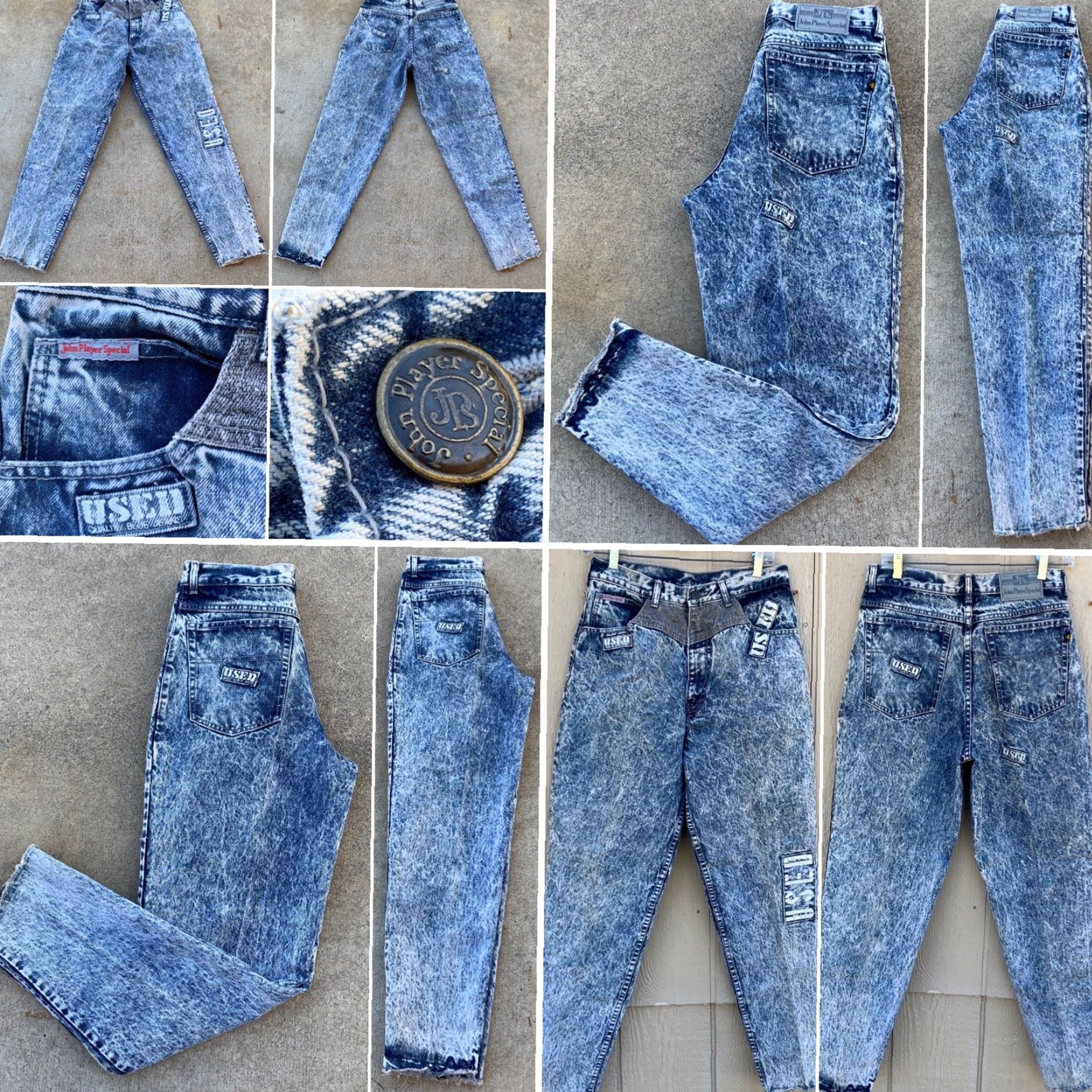 Vintage VINTAGE John Player Special Jeans Acid Wash Blue 31 Waist 30” 5-Pocket Denim High Waist Tight/Tapered Mens Size US 31 - 6 Thumbnail