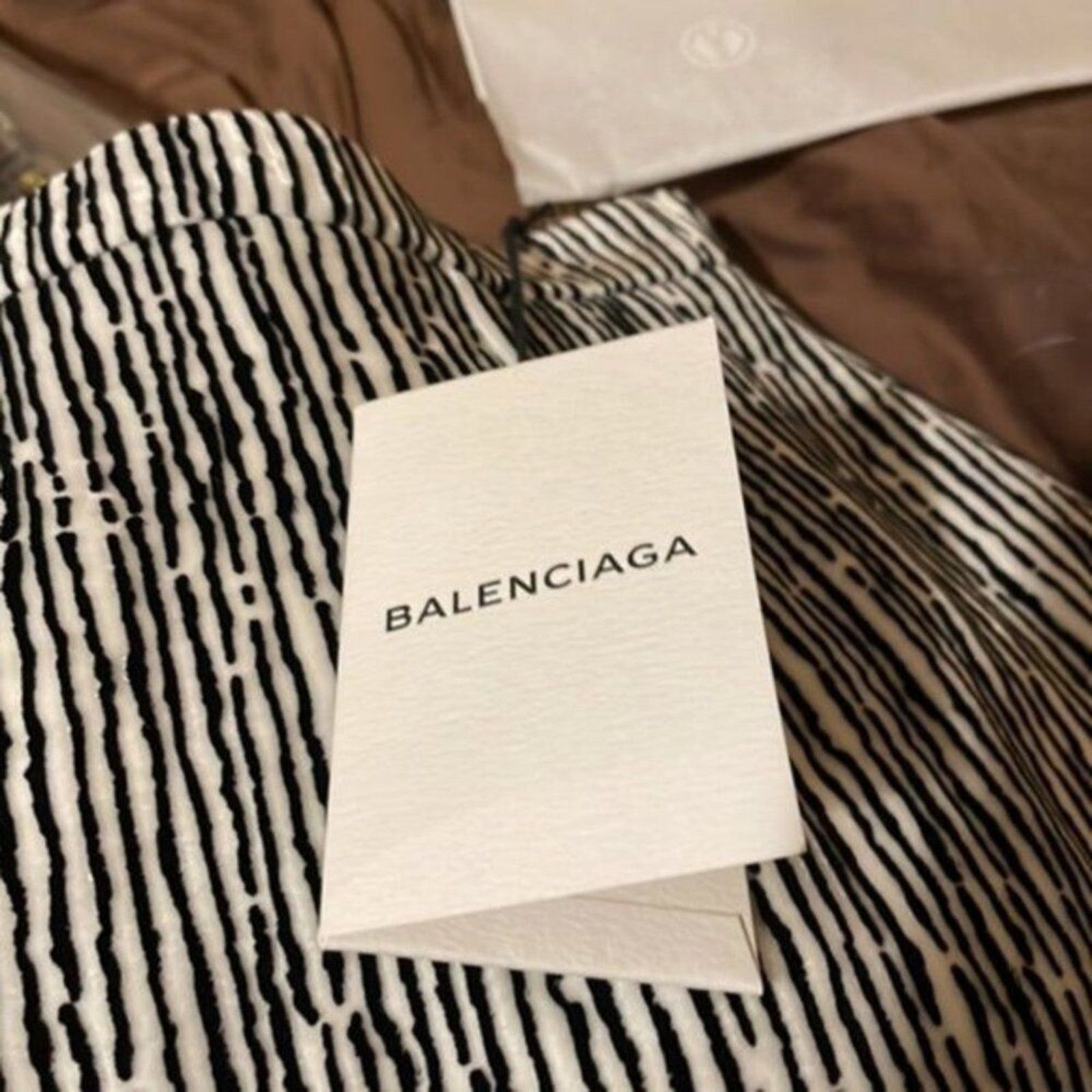 Balenciaga Balenciaga striped min skirt black and white size 6 Size 27" / US 4 / IT 40 - 5 Thumbnail