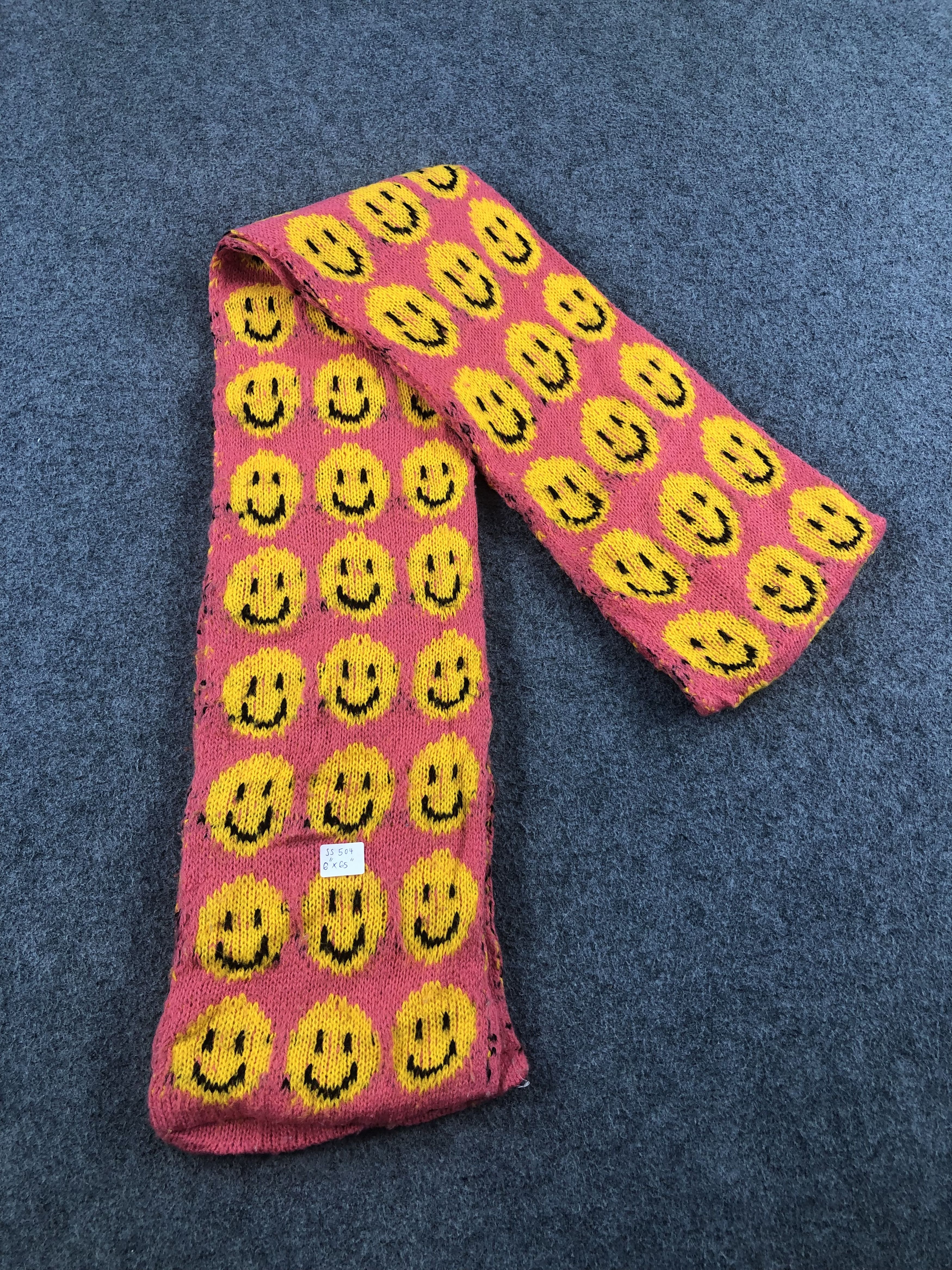 Vintage Smiley Design Scarf / Muffler / Neckwear Size ONE SIZE - 4 Thumbnail