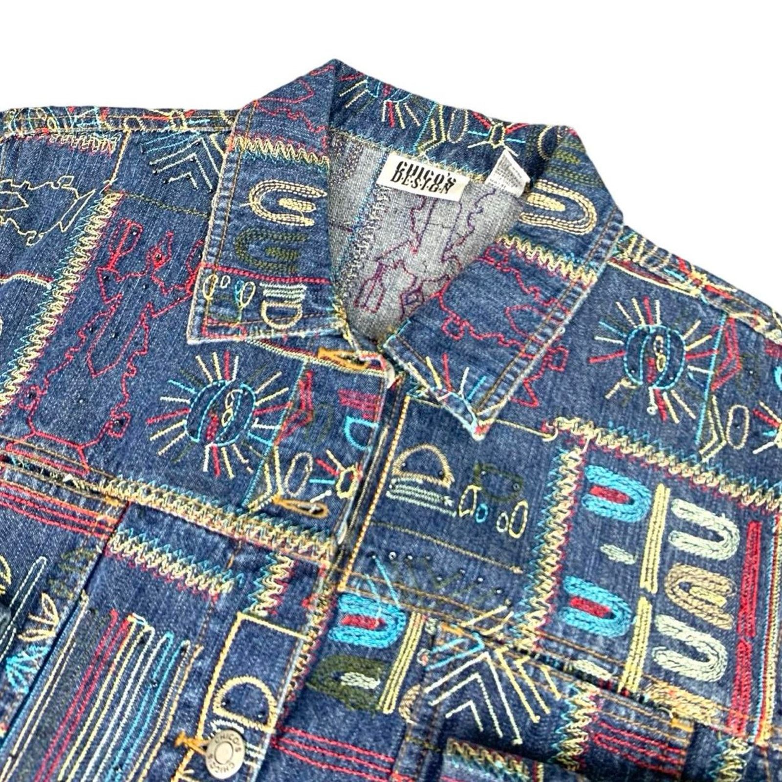 Vintage Vintage 90s Western Mojave Style Embroidered Denim Button Up Size M / US 6-8 / IT 42-44 - 2 Thumbnail
