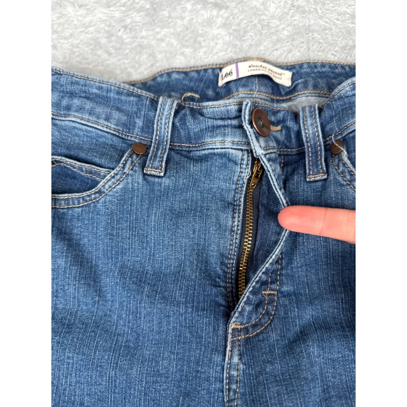 Lee Lee Jeans Women Boots Cut Denim 29x30 Blue Mid Rise 10 Regular Inseam 30 5-Pocket Cotton Blend Vintage No - Size 32" / US 10 / IT 46 - 5 Thumbnail