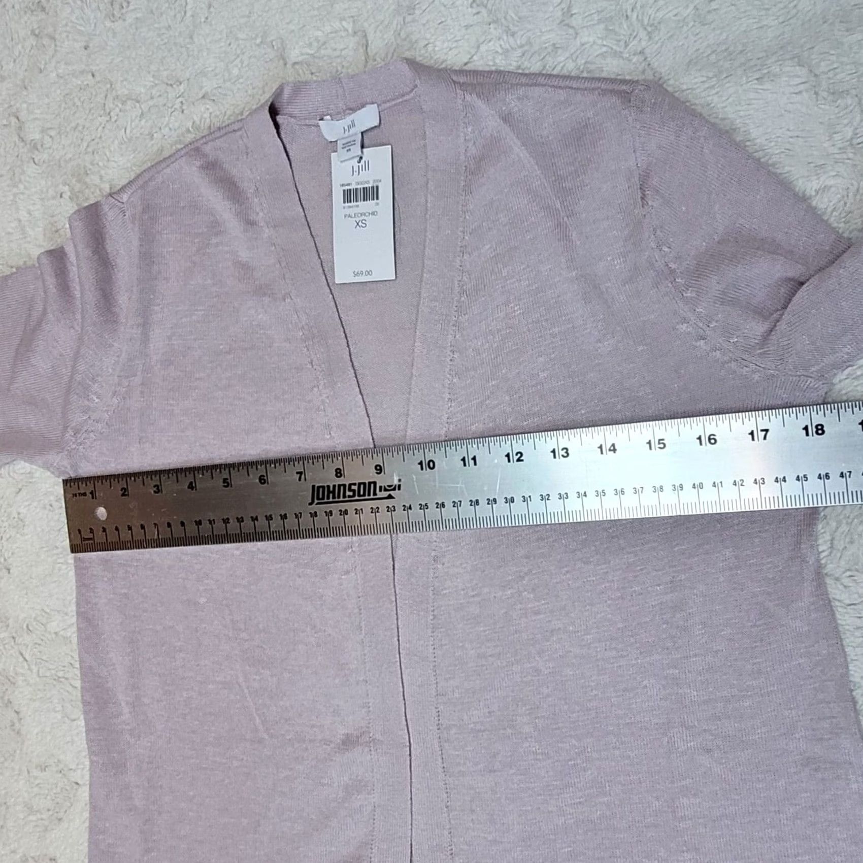 J. Jill J.Jill Womens Sweater Cardigan XS Lavender Linen Blend Open-Front Knit Casual Classic Autumn Size XS / US 0-2 / IT 36-38 - 6 Thumbnail