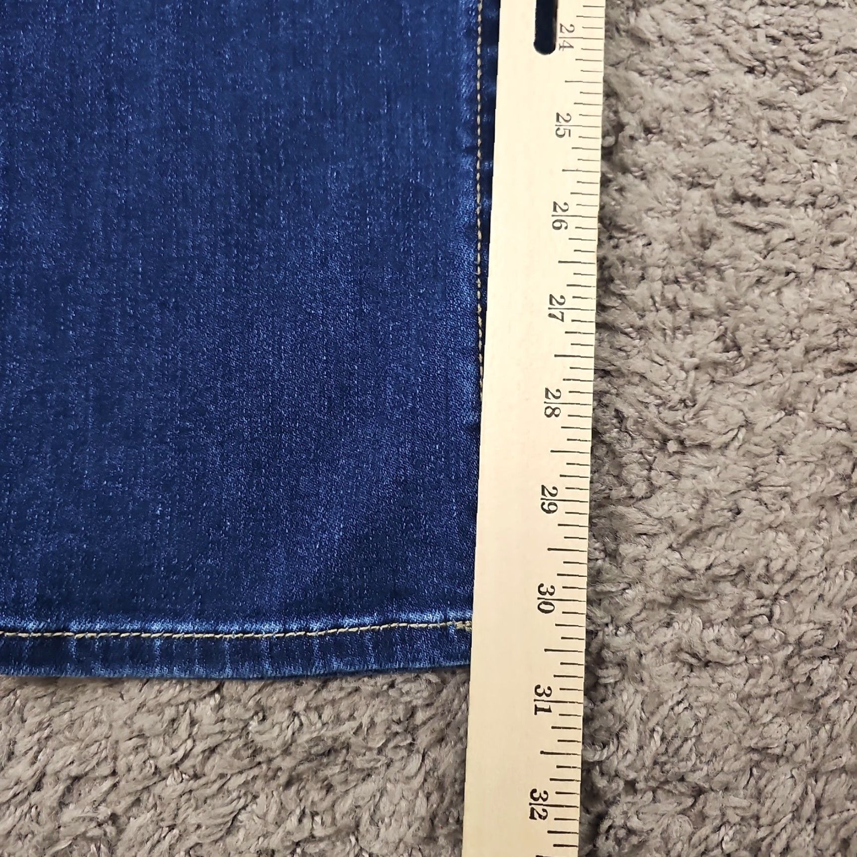 Vintage KUT from the Kloth Jeans Womens 4 Straight Low Rise Dark Wash Distressed Stretch 27x31 Denim Regular Blue - Vintage: No Size 27" / US 4 / IT 40 - 7 Thumbnail