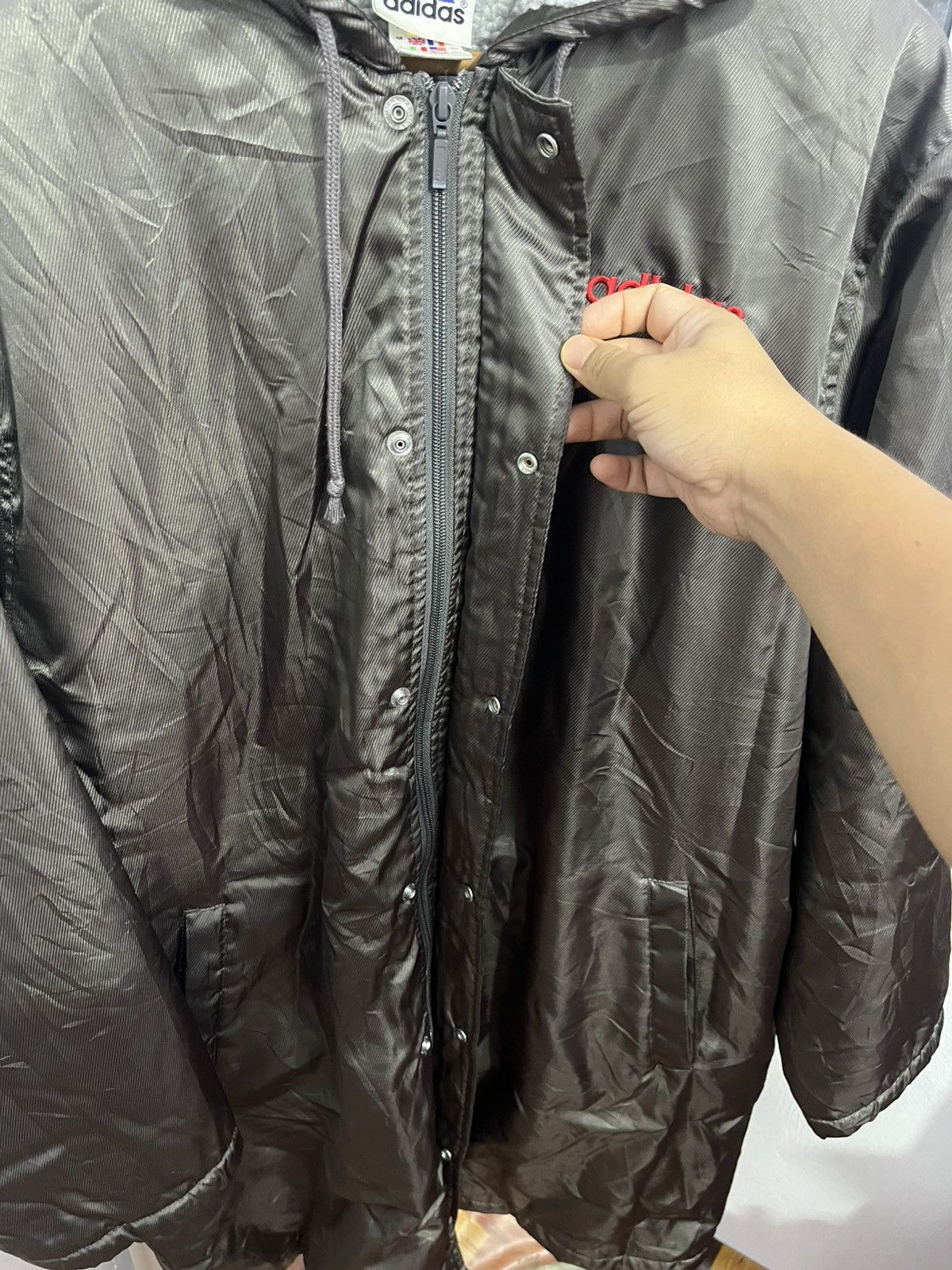 Adidas Vintage Y2K Adidas Sherpa Lined Hooded Parka Coat Size US L / EU 52-54 / 3 - 7 Thumbnail