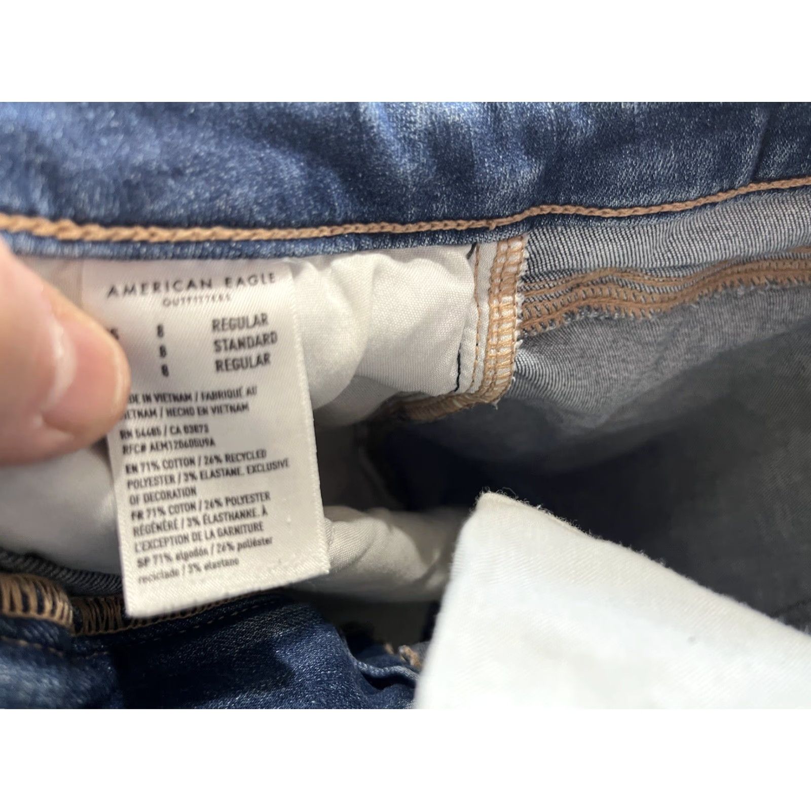 American Eagle Outfitters American Eagle Blue Next Level Stretch Hi-Rise Jegging Pants Size 8 Regular Diss Size 30" / US 8 / IT 44 - 6 Thumbnail