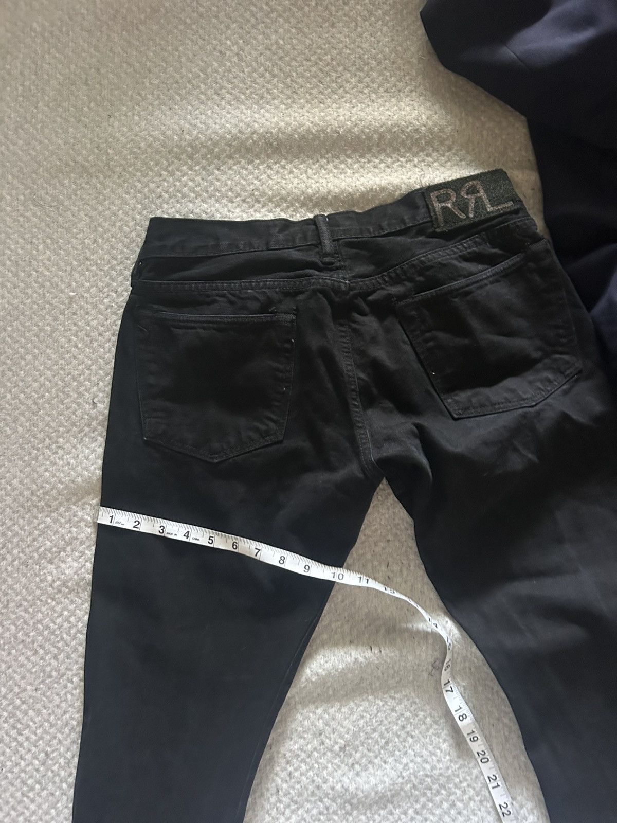 RRL Ralph Lauren 29x27 RRL black denim jeans button fly Size US 29 - 3 Thumbnail
