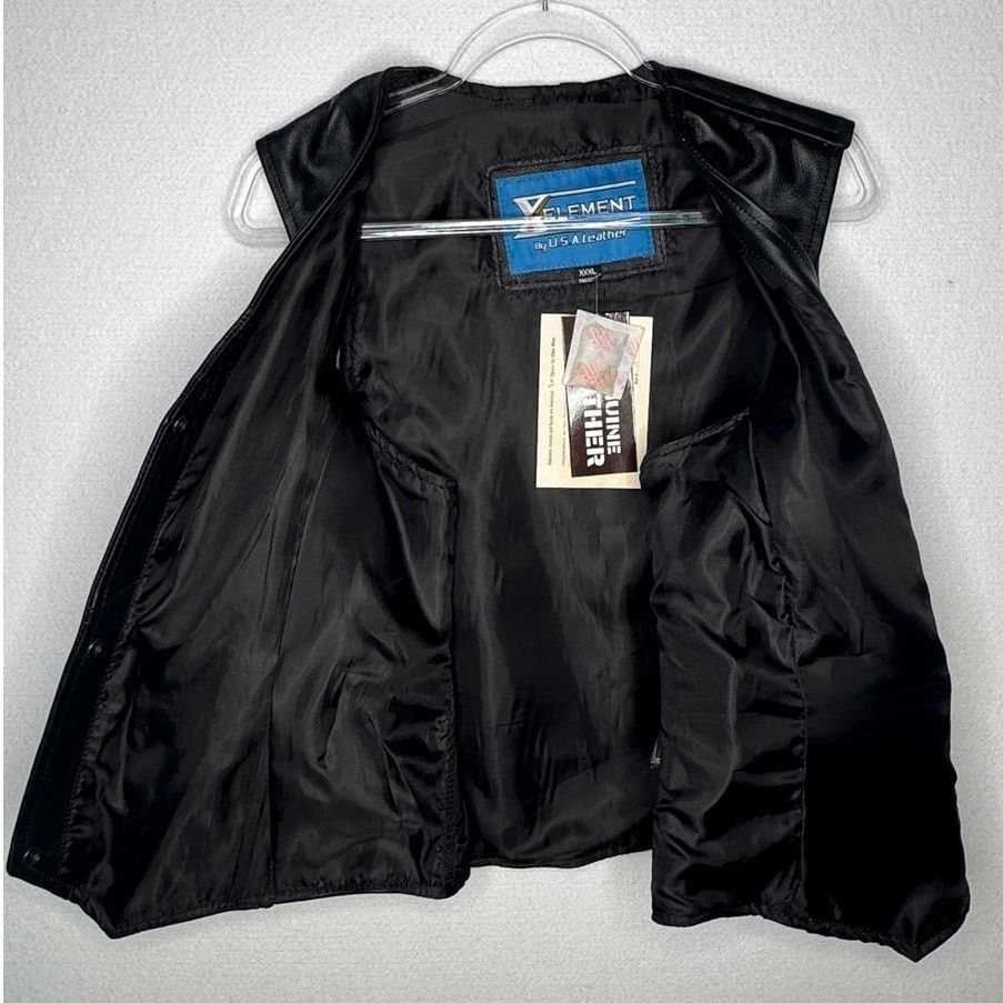 Xelement 1990s Xelement Black Leather Biker Vest Men’s XL NWT Size US XL / EU 56 / 4 - 6 Thumbnail