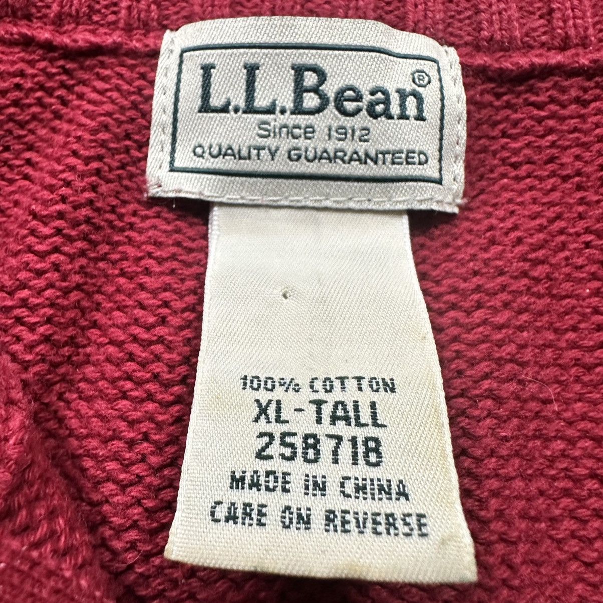 L.L. Bean VTG Red L.L. Bean Cotton Knit Quarter 1/4 Zip Sweater Size US XL / EU 56 / 4 - 4 Thumbnail