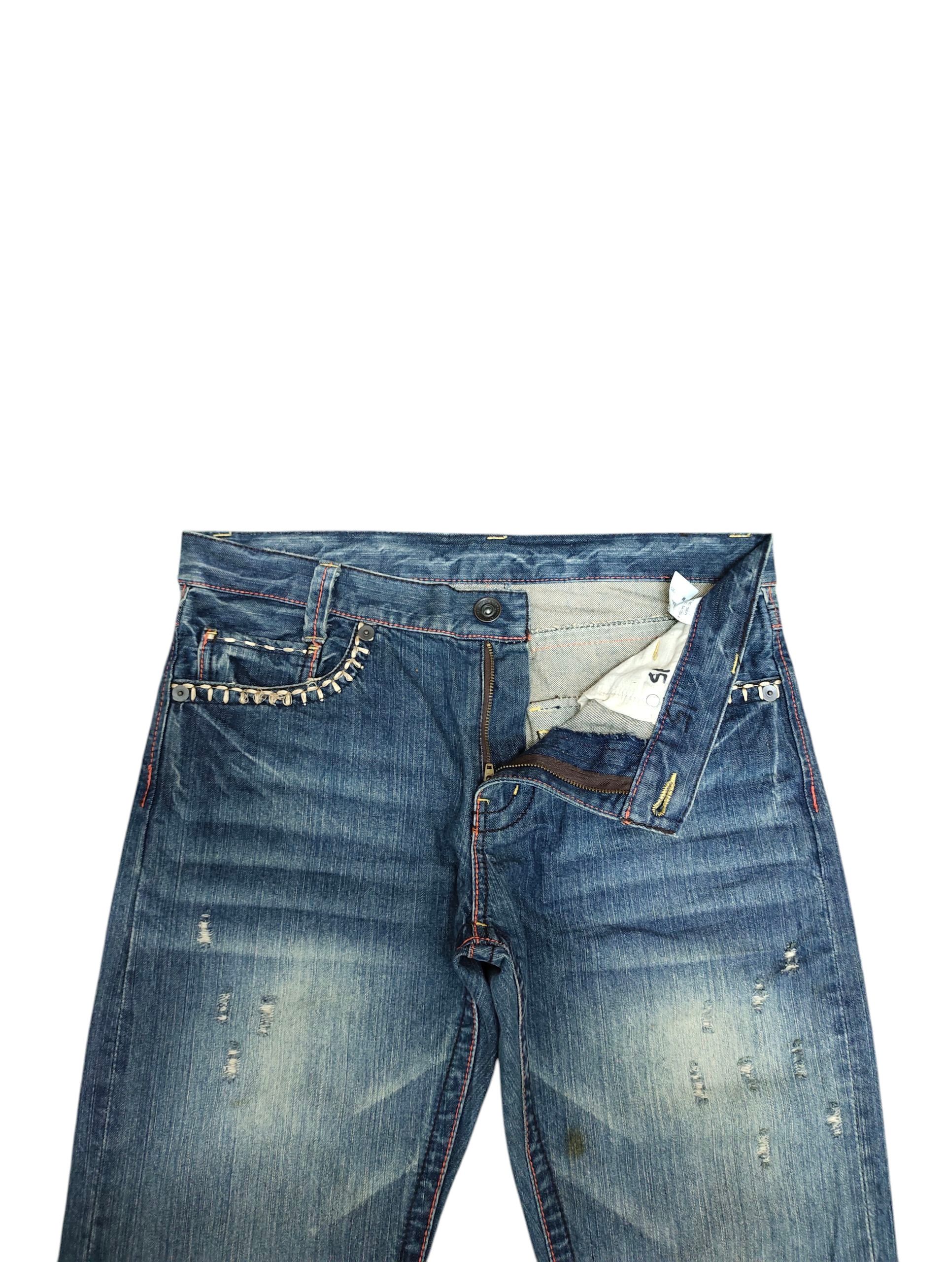Japanese Brand Japanese Brand Embroidered Pocket Clawmark Distress Jeans Size US 34 / EU 50 - 9 Thumbnail